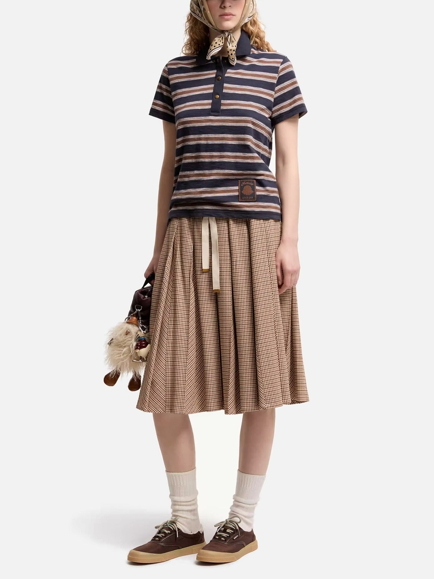 MONCLER - Gestreiftes Poloshirt aus Baumwolle für Damen