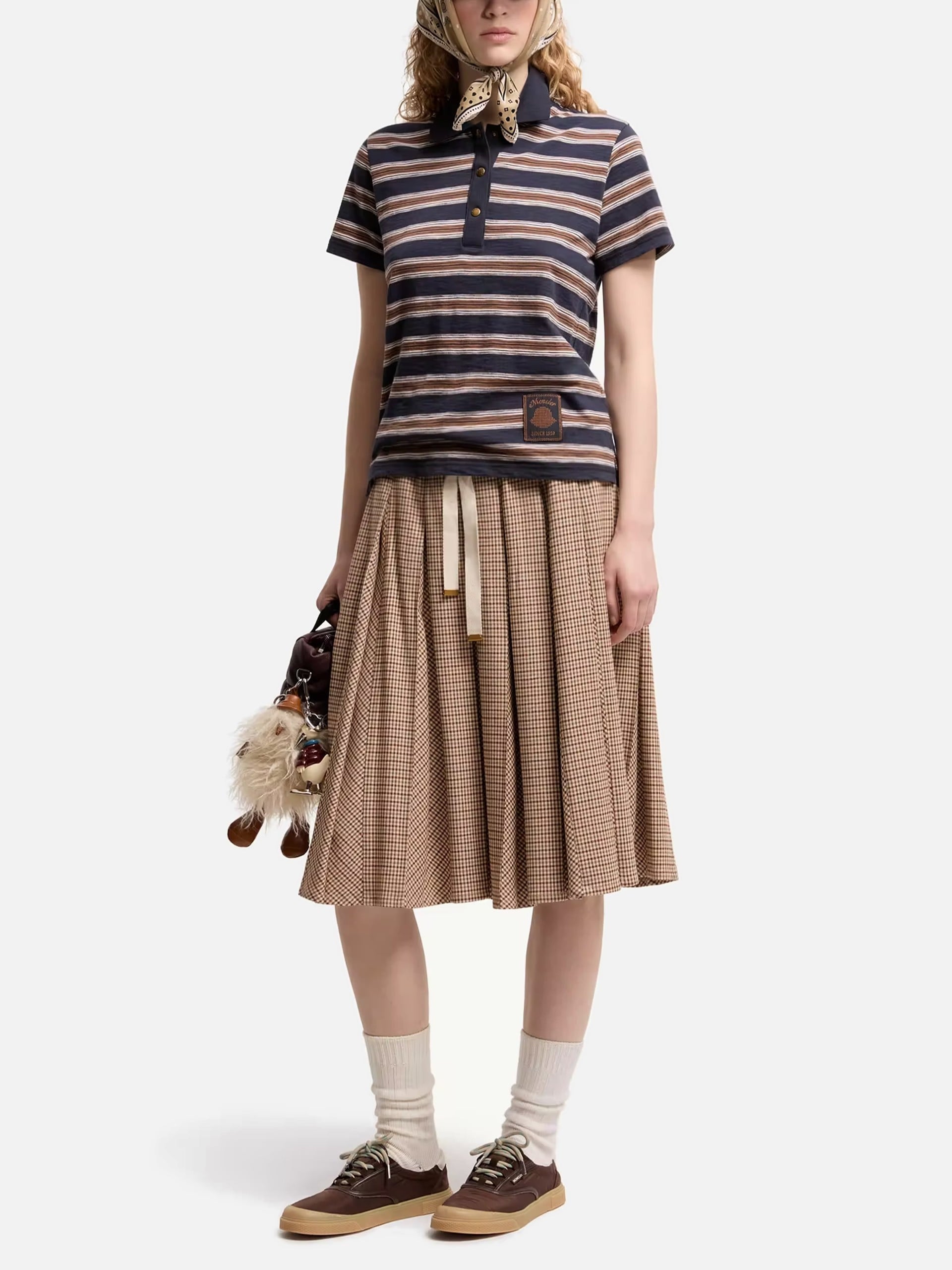 MONCLER - Gestreiftes Poloshirt aus Baumwolle für Damen