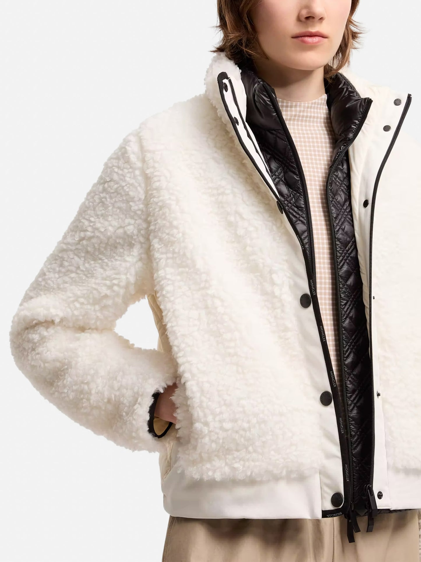 MONCLER - Cardigan aus Teddy-Fleece für Damen