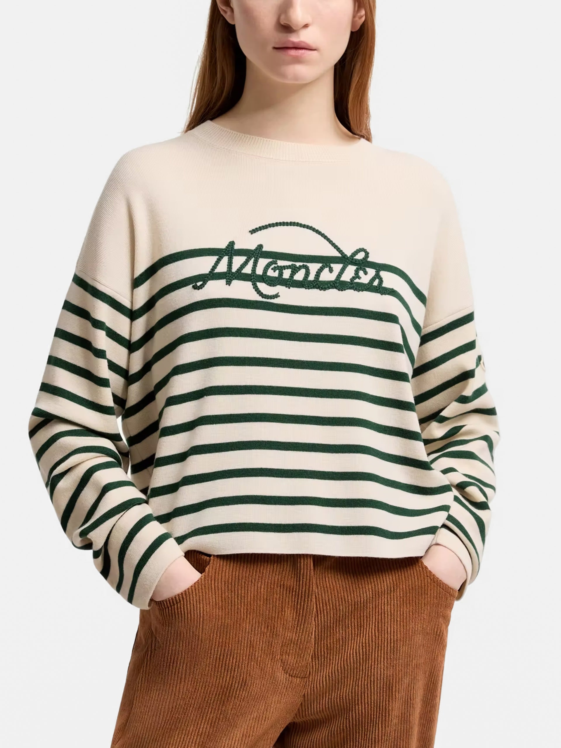 MONCLER - Gestreifter Pullover aus Merinowolle für Damen