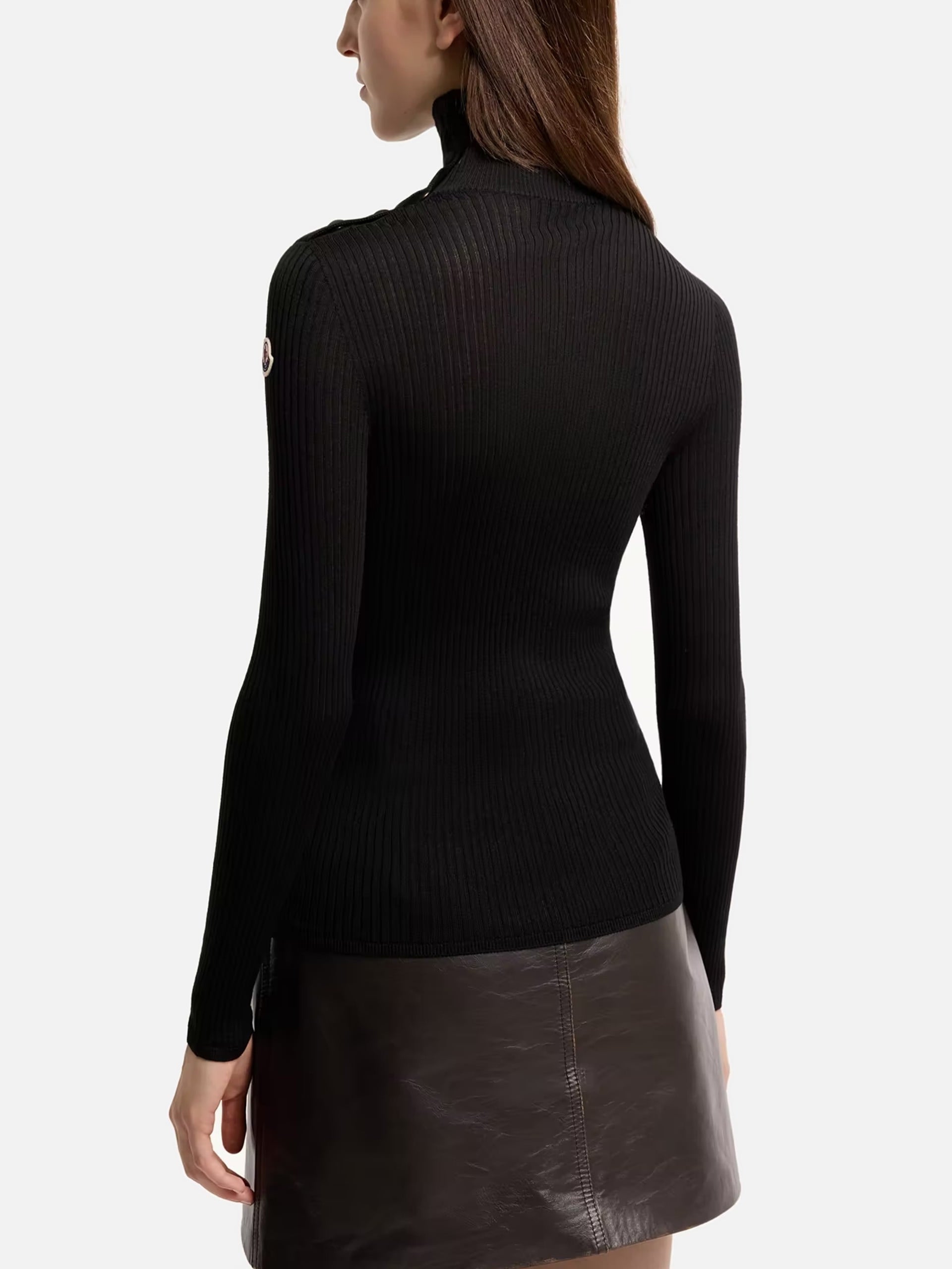 MONCLER - Gerippter Rollkragenpullover aus Wolle für Damen