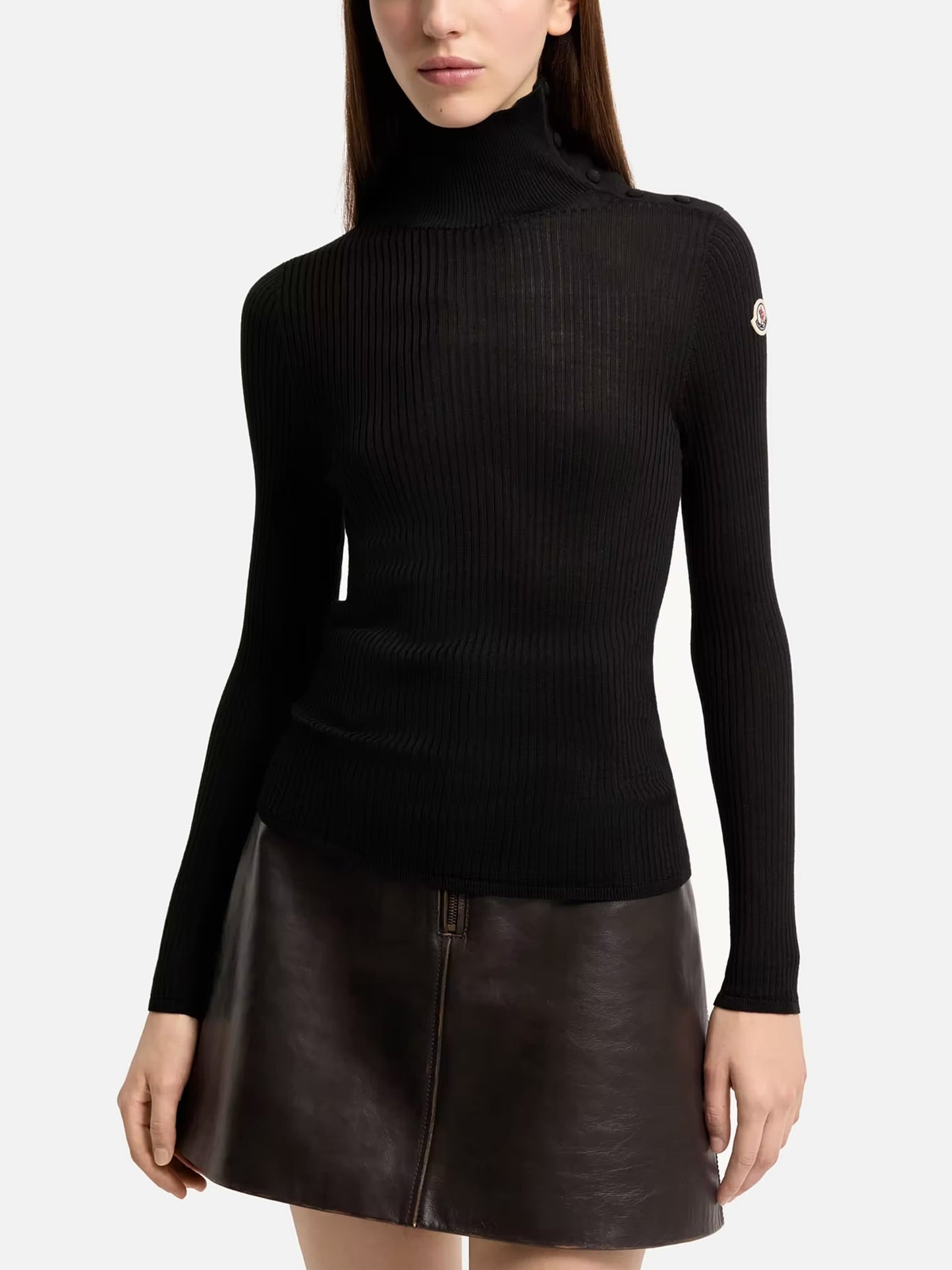 MONCLER - Gerippter Rollkragenpullover aus Wolle für Damen