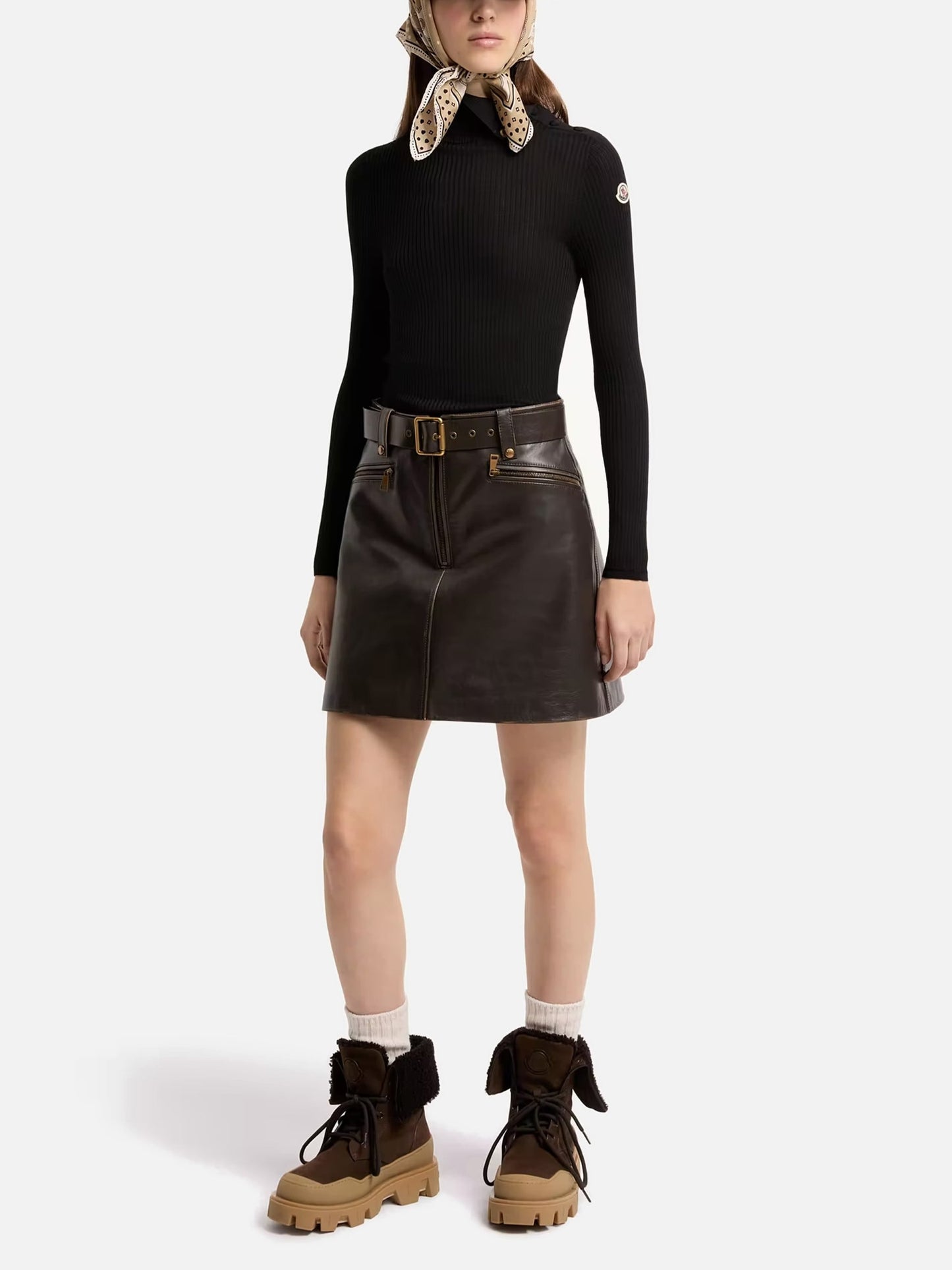 MONCLER - Gerippter Rollkragenpullover aus Wolle für Damen