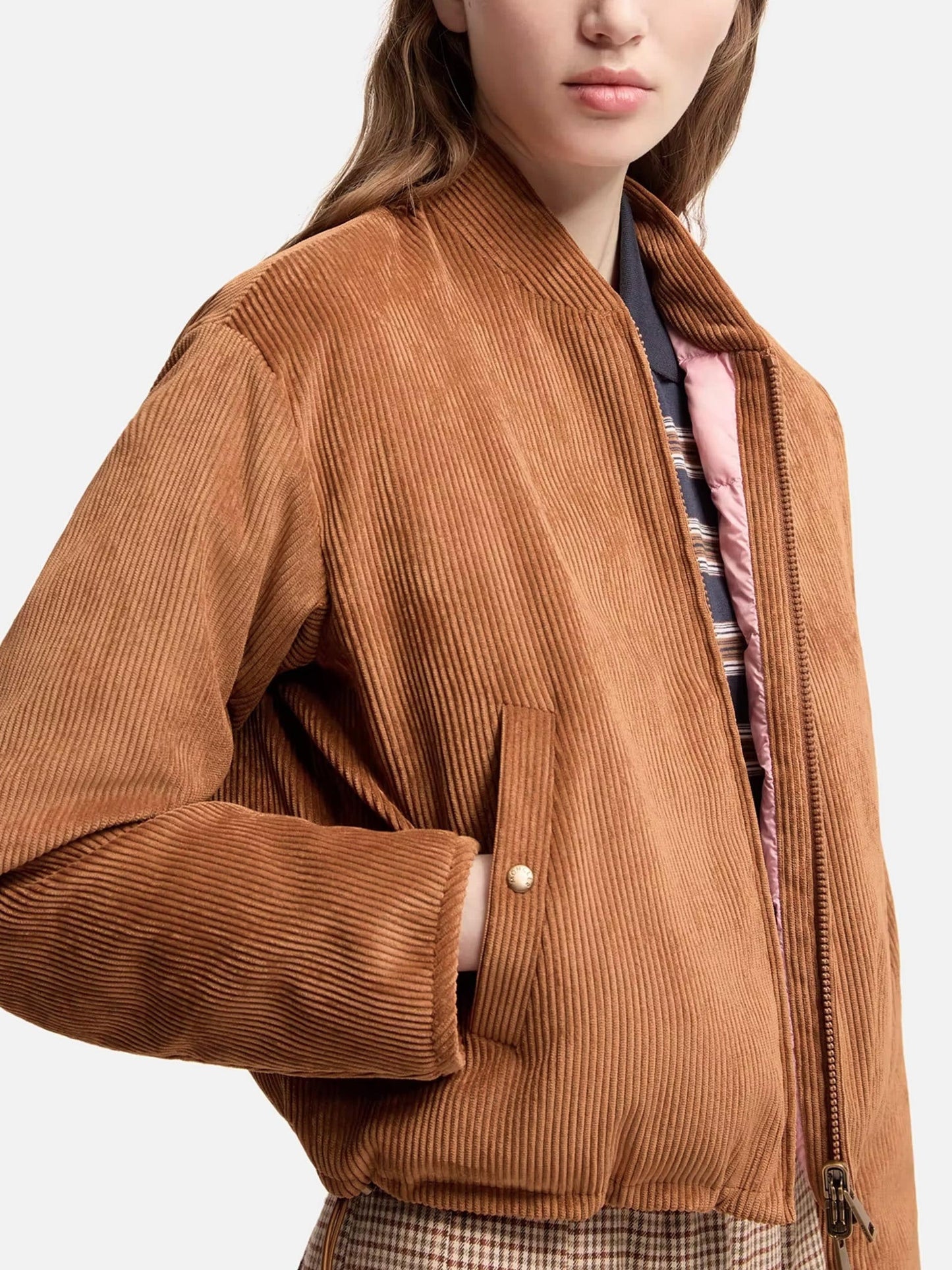 MONCLER - Wendbare Cord-Daunenjacke Blageon für Damen