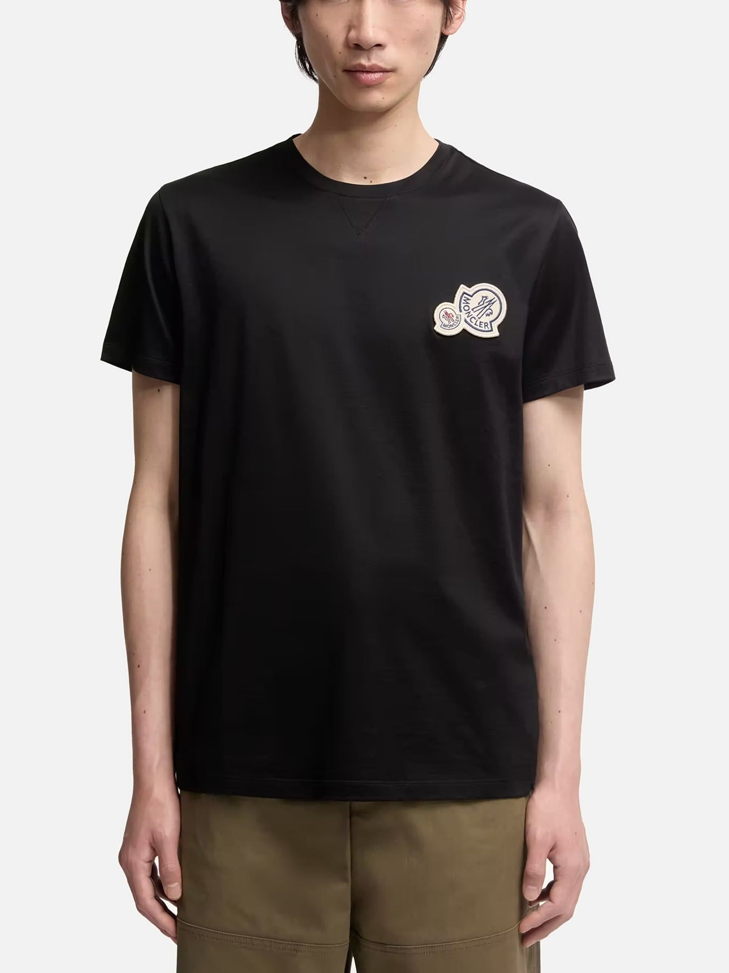MONCLER - T-Shirt mit doppeltem Logo für Herren