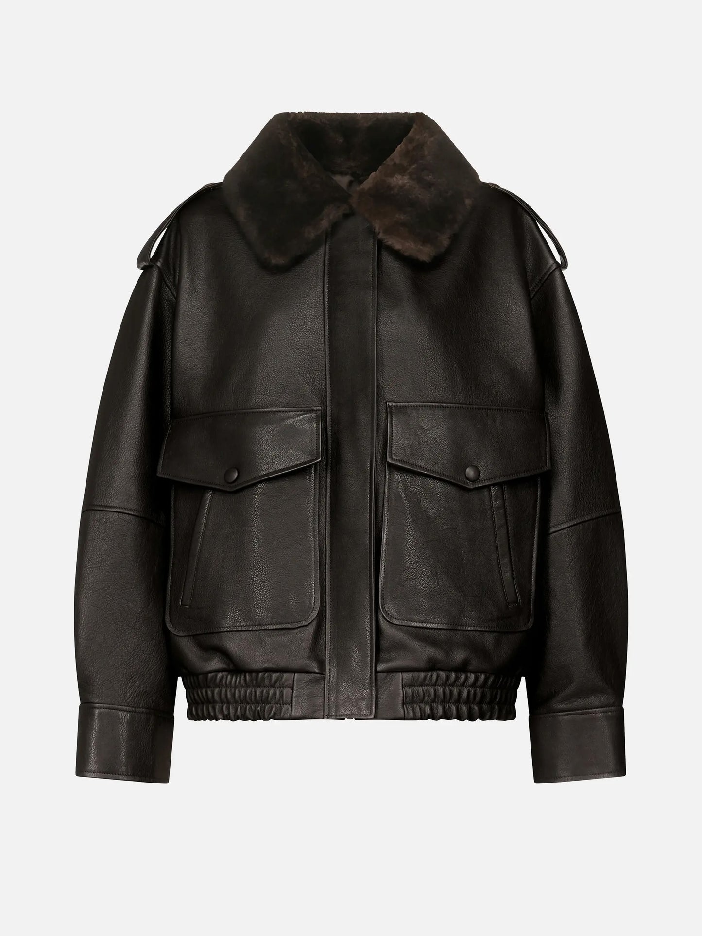 LOULOU DE SAISON - Lederjacke Russo mit Shearling-Kragen für Damen