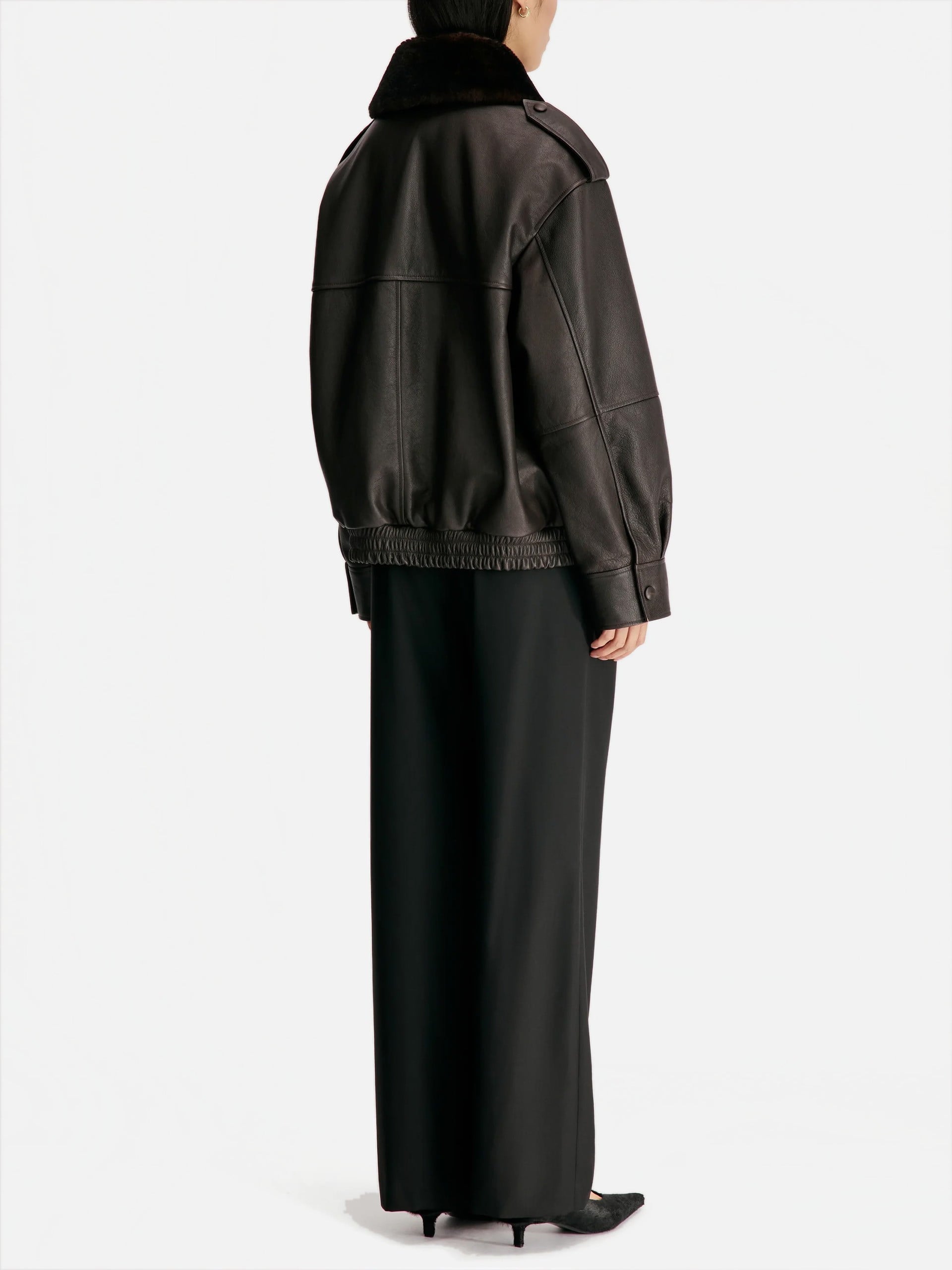 LOULOU DE SAISON - Lederjacke Russo mit Shearling-Kragen für Damen