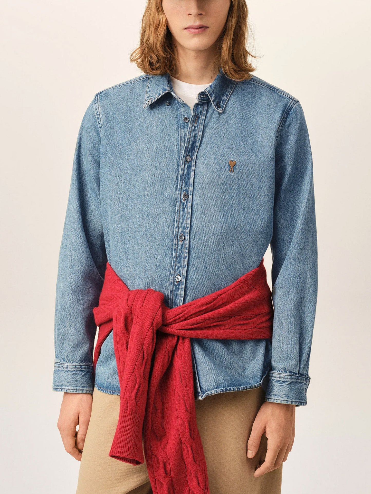AMI PARIS - Jeanshemd Ami De Coeur mit Logo-Stickerei