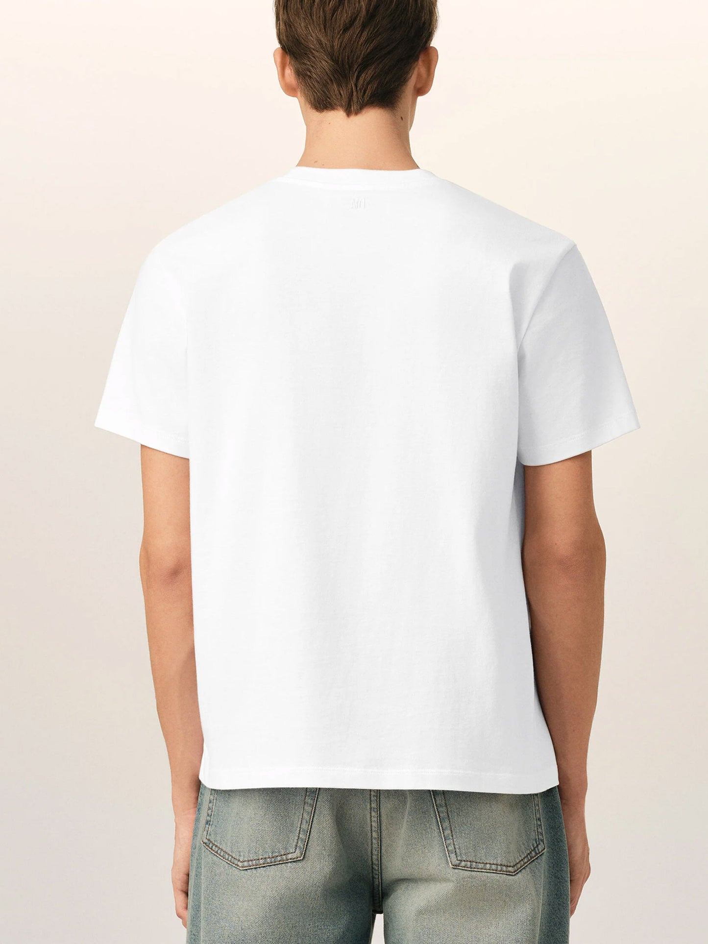 Ami Paris – T-Shirt mit rotem Ami De Coeur Logo Weiß - White