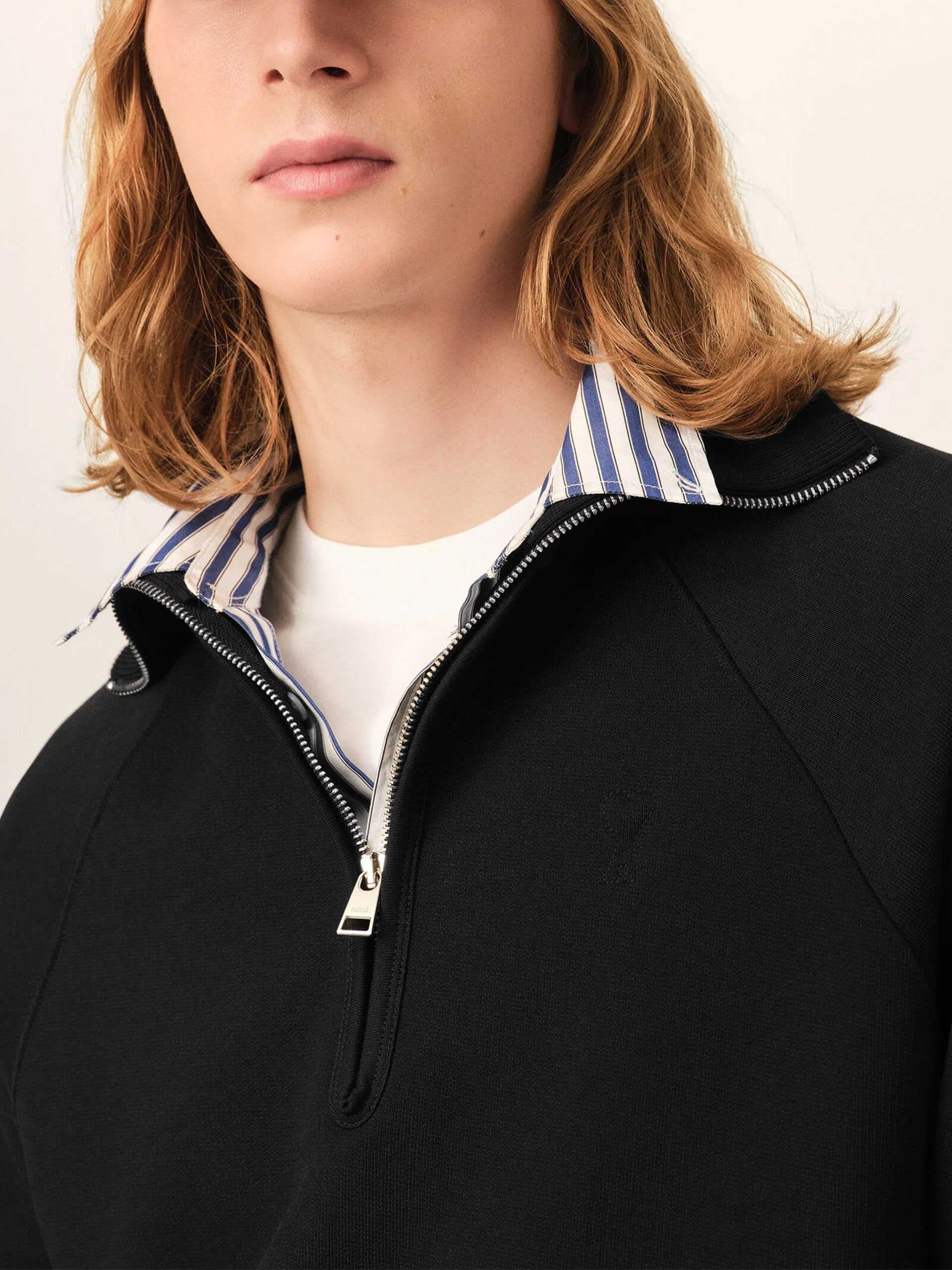 AMI PARIS - Half-Zip Sweatshirt Ami de Coeur für Herren
