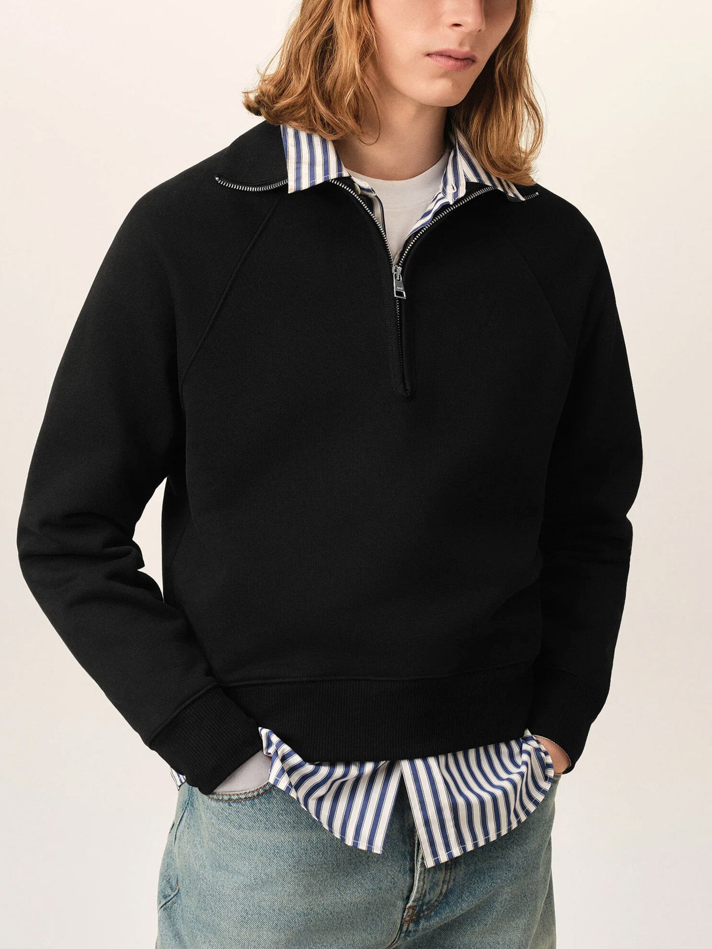AMI PARIS - Half-Zip Sweatshirt Ami de Coeur für Herren