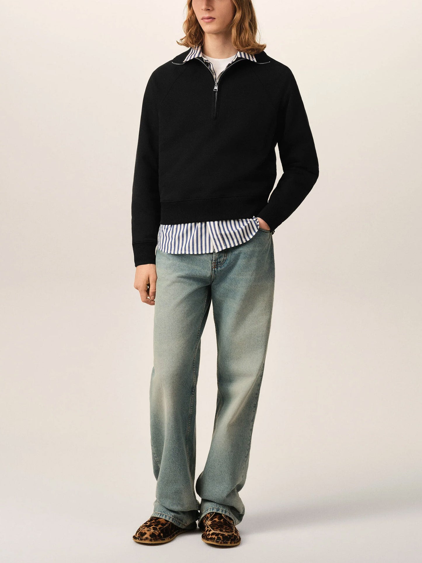 AMI PARIS - Half-Zip Sweatshirt Ami de Coeur für Herren