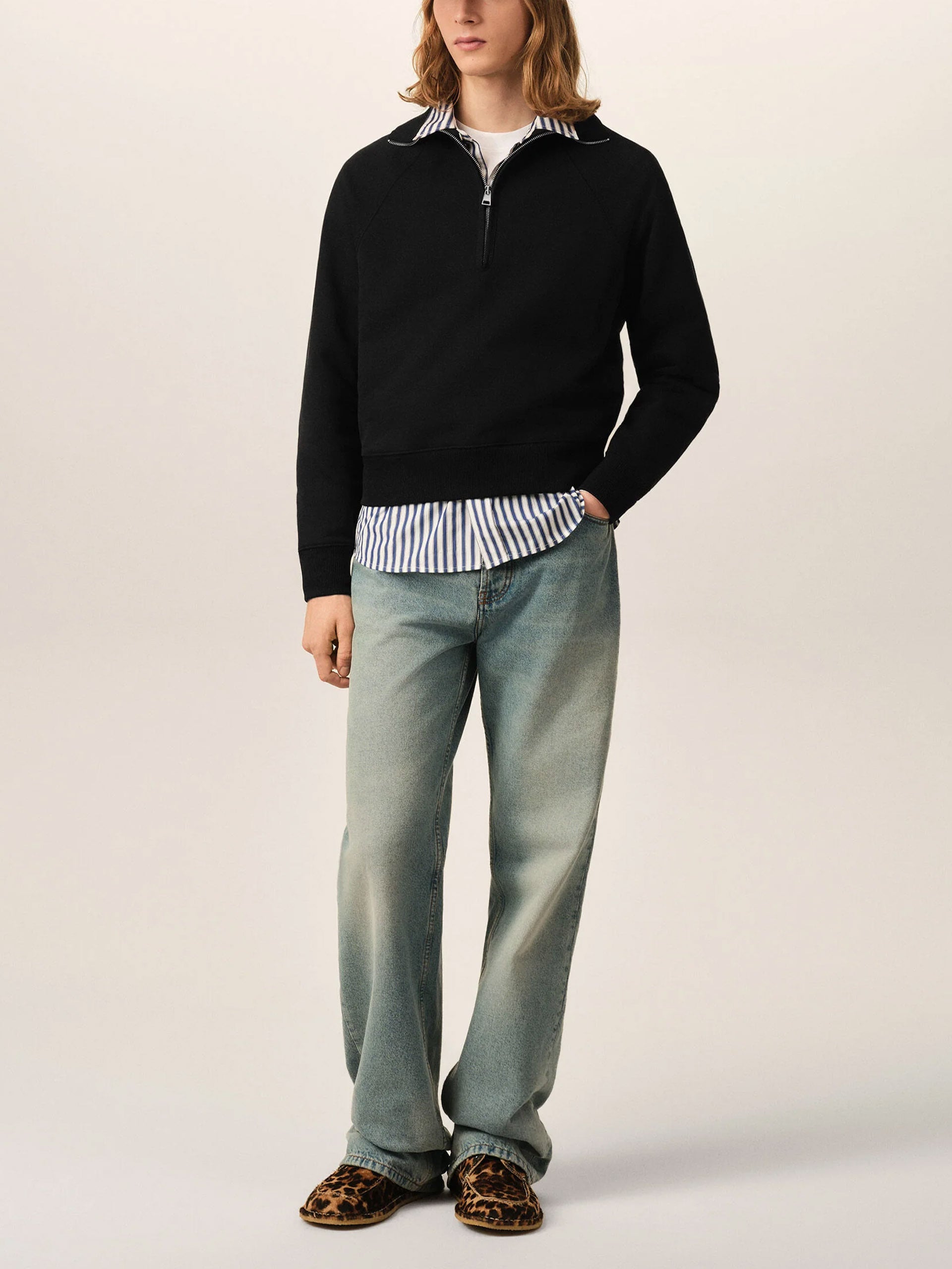 AMI PARIS - Half-Zip Sweatshirt Ami de Coeur für Herren