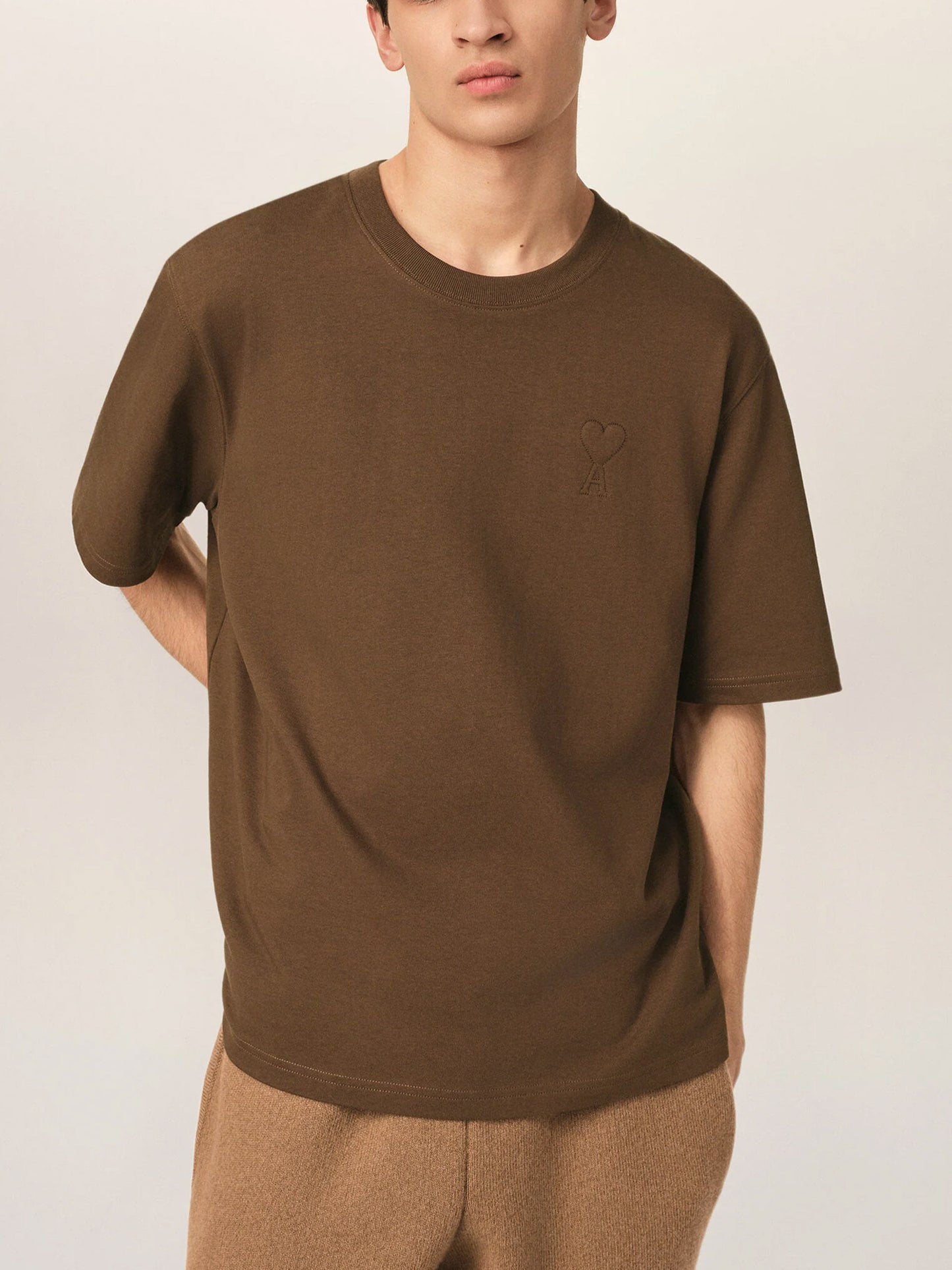 Ami Paris – Oversized-T-Shirt Ami de Coeur für Herren Dunkelbraun - Dark brown