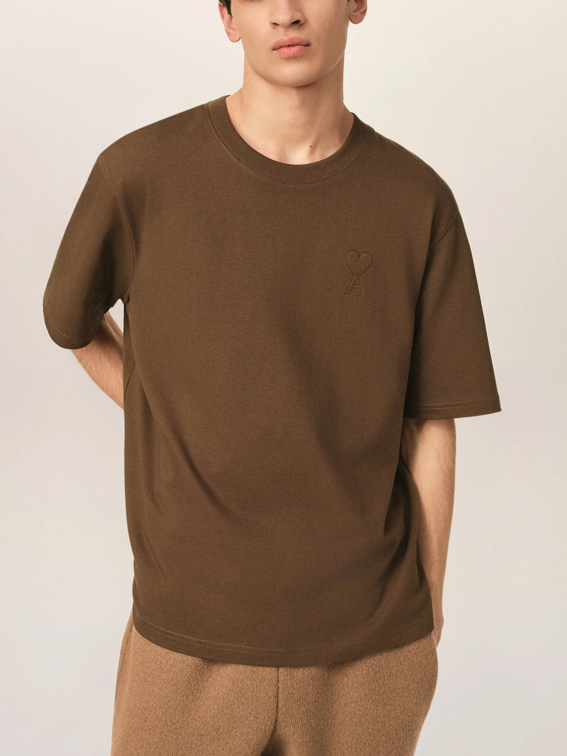 Ami Paris – Oversized-T-Shirt Ami de Coeur für Herren Dunkelbraun - Dark brown