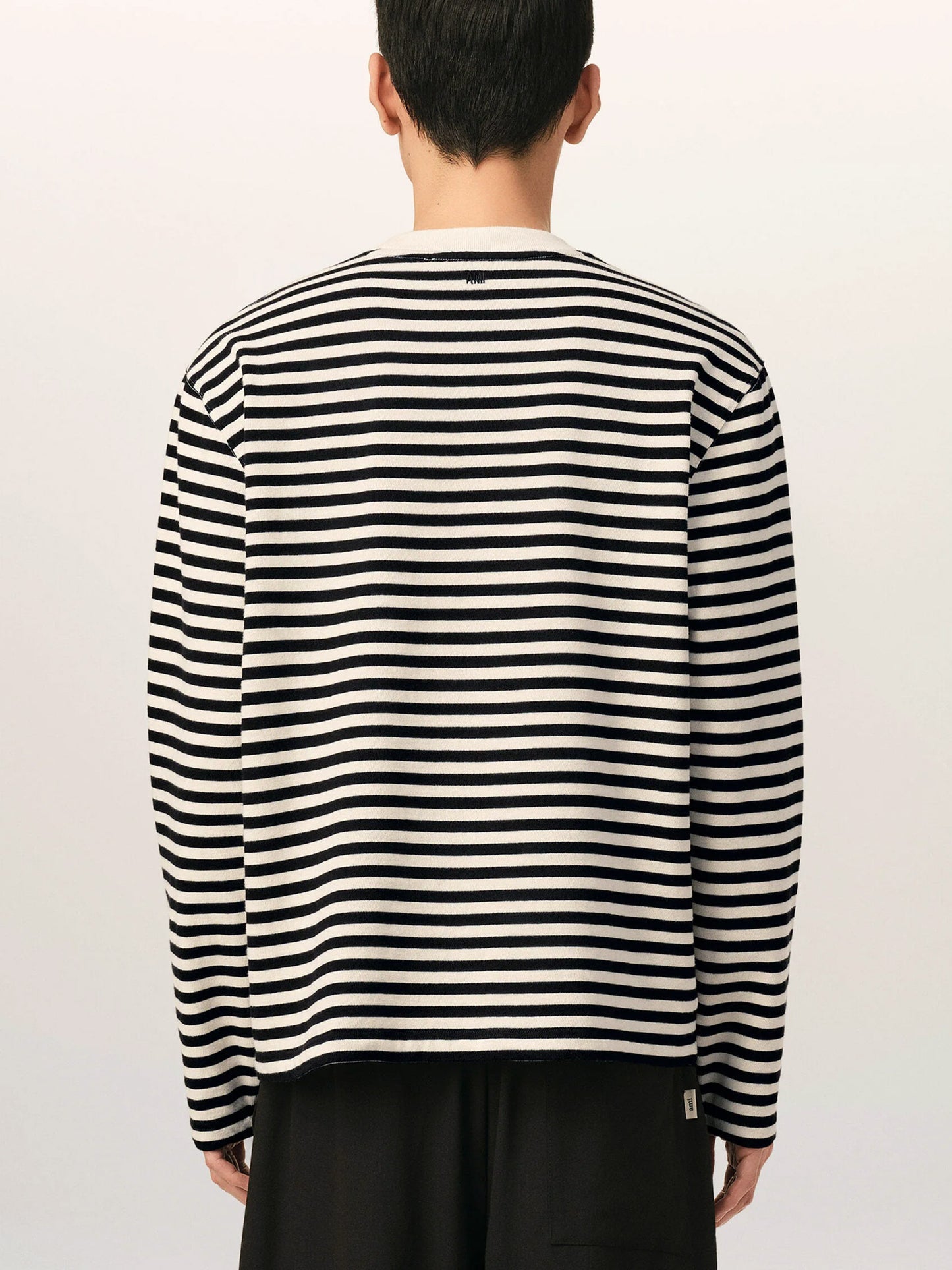 AMI PARIS - Gestreiftes Longsleeve-T-Shirt aus Baumwolle