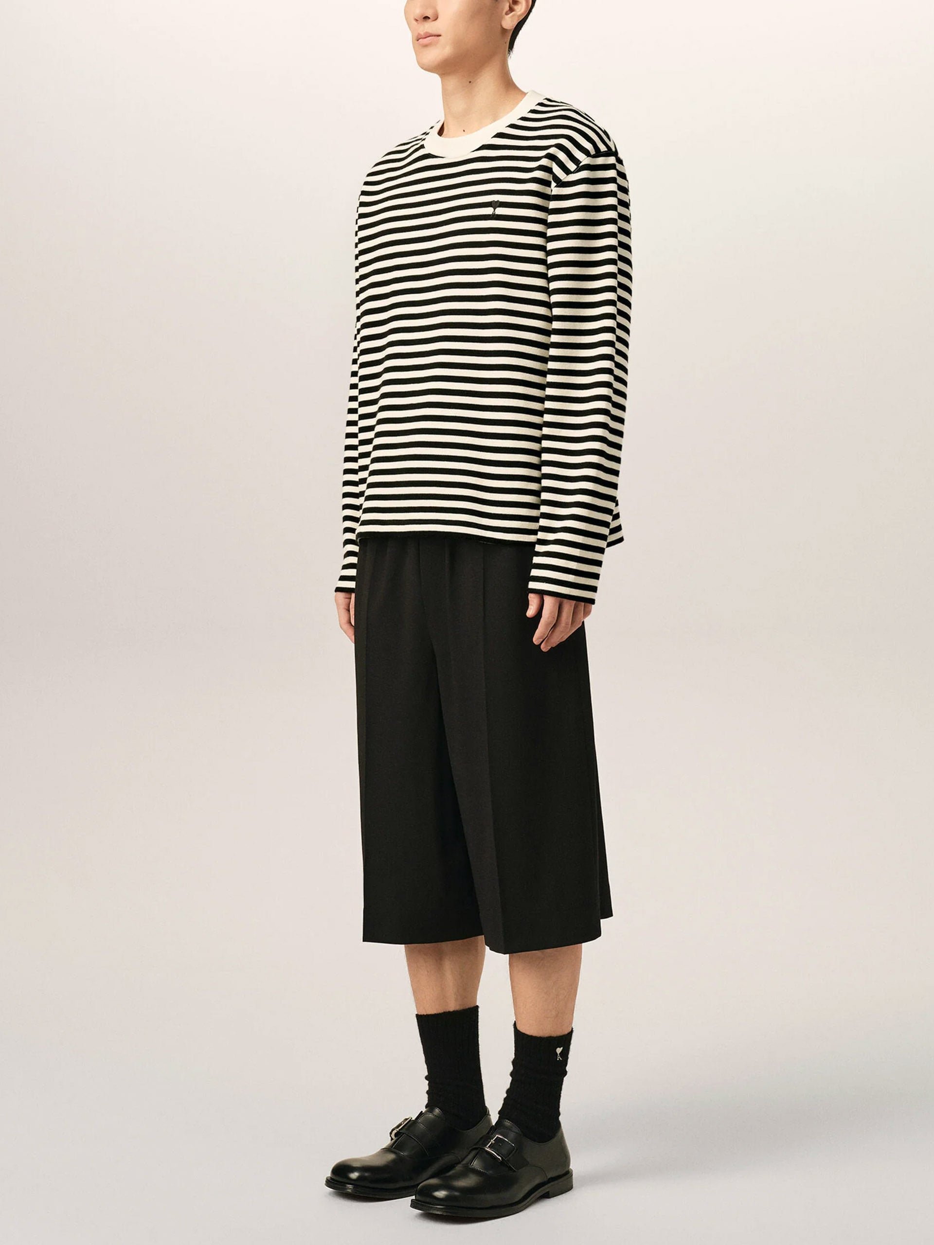 AMI PARIS - Gestreiftes Longsleeve-T-Shirt aus Baumwolle