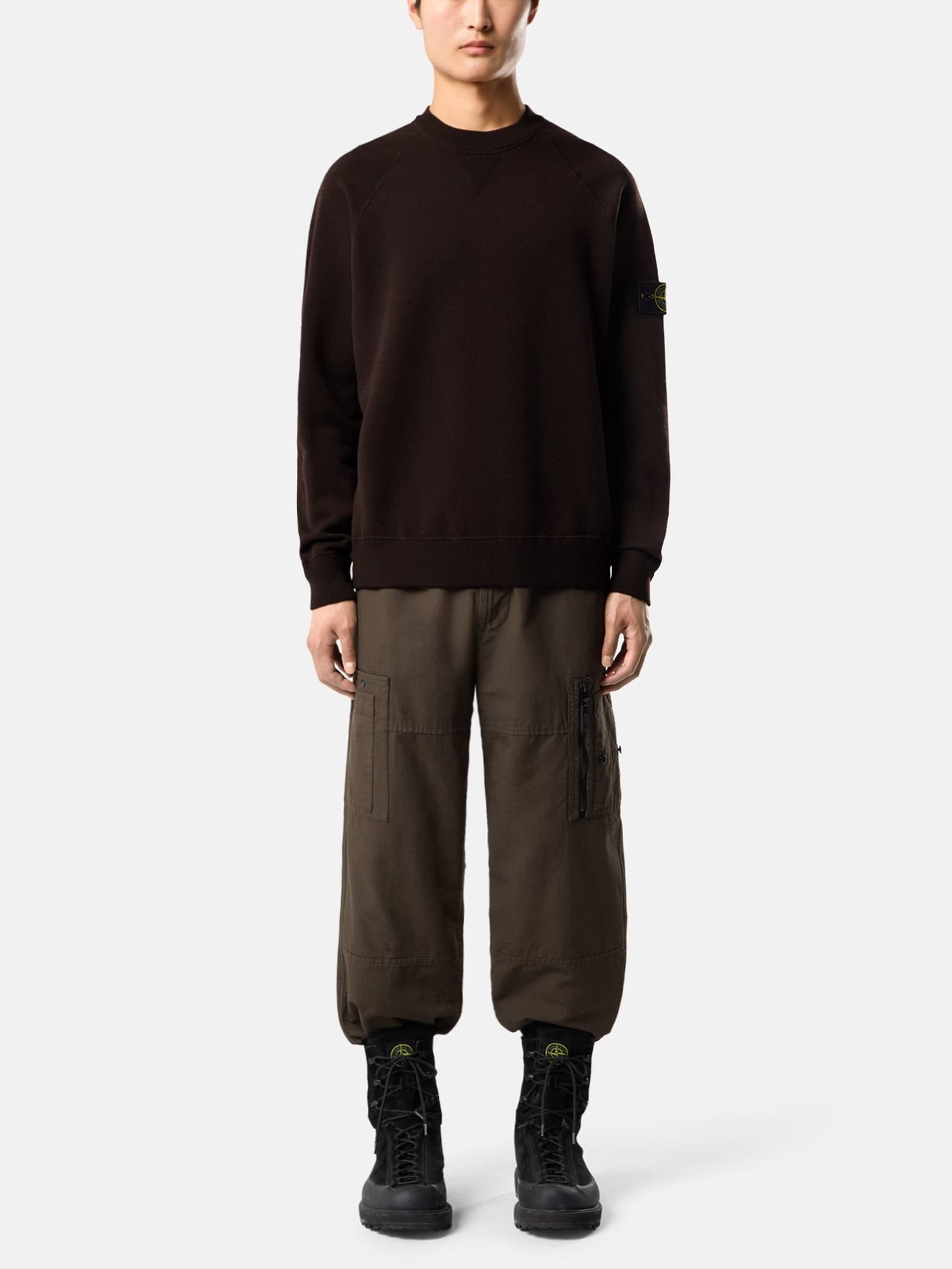 STONE ISLAND - Rundhalspullover aus Stretch-Wolle für Herren
