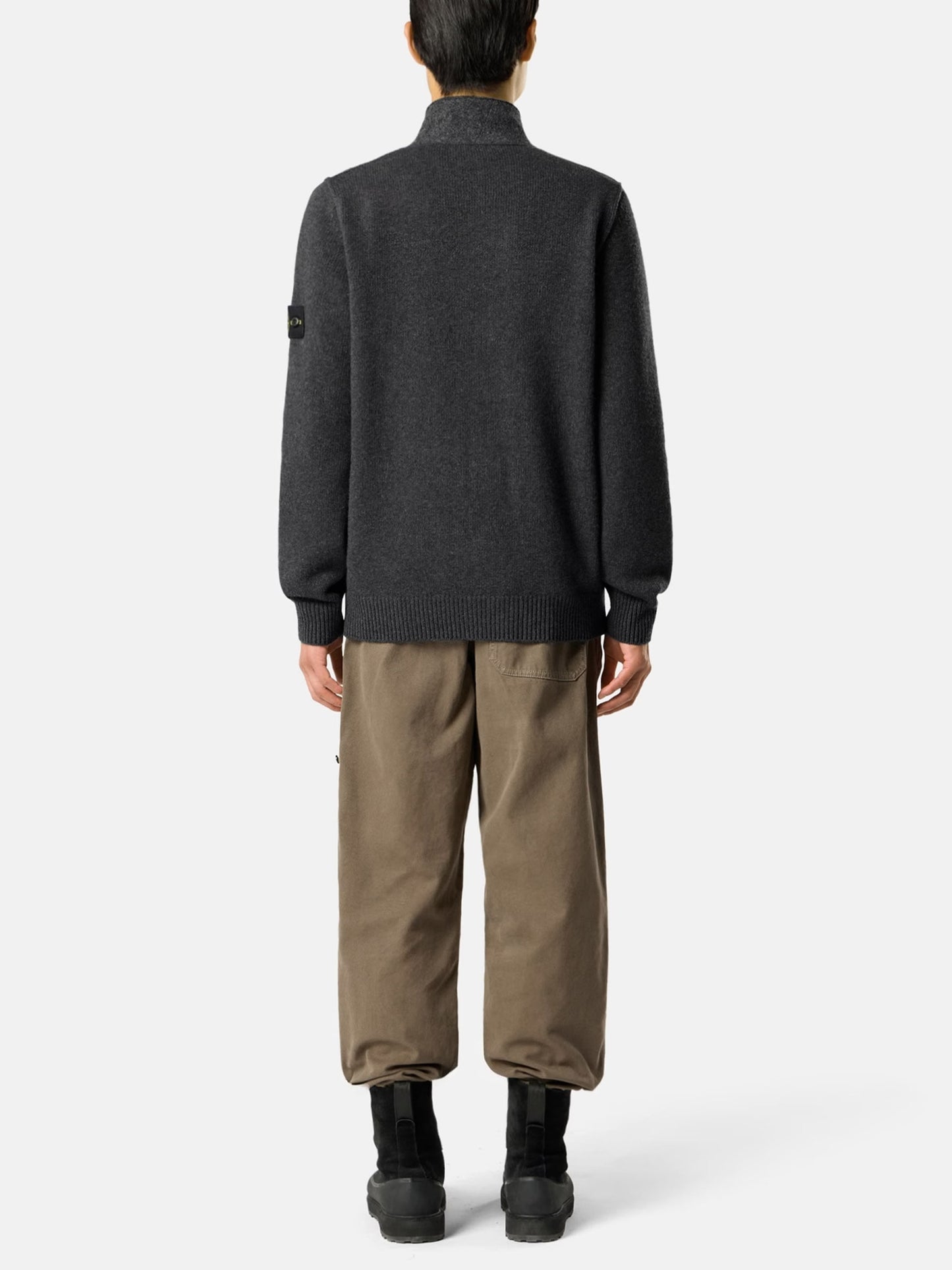 Stone Island – Strickjacke mit Reißverschluss für Herren Dunkelgrau - Dark Grey
