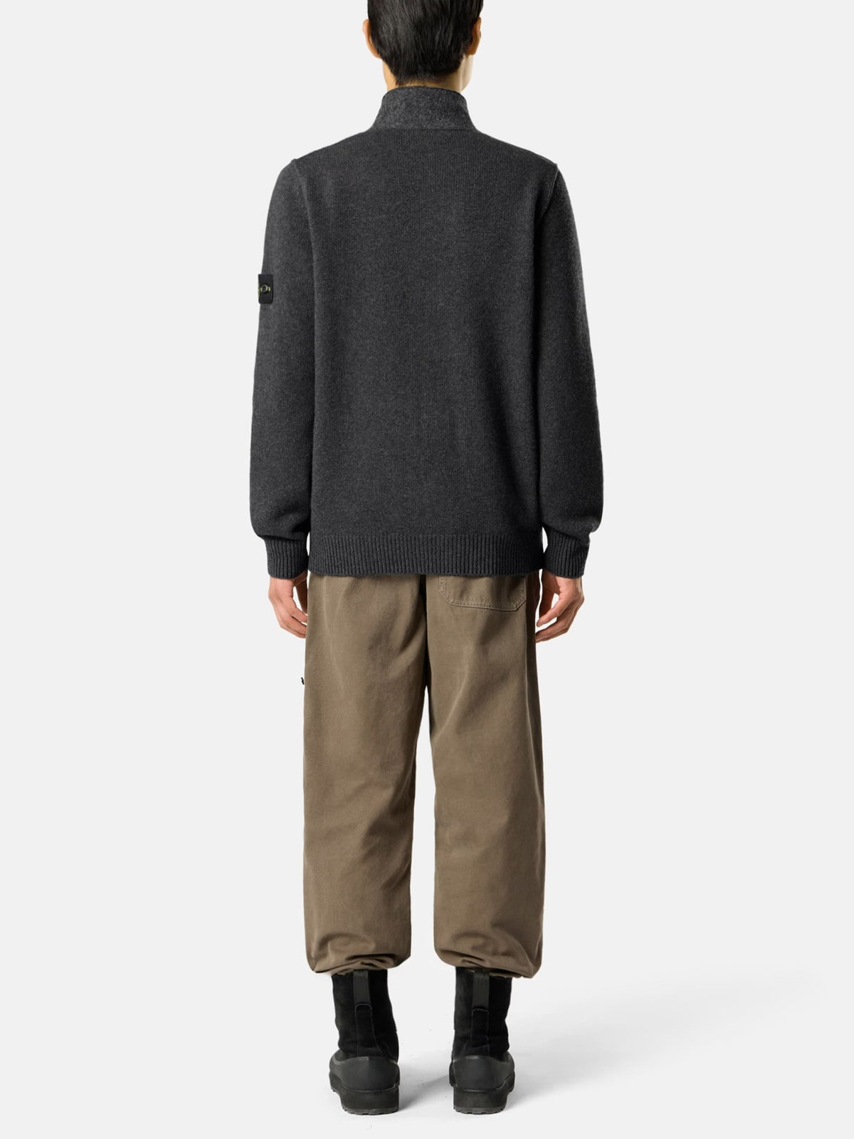 Stone Island – Strickjacke mit Reißverschluss für Herren Dunkelgrau - Dark Grey