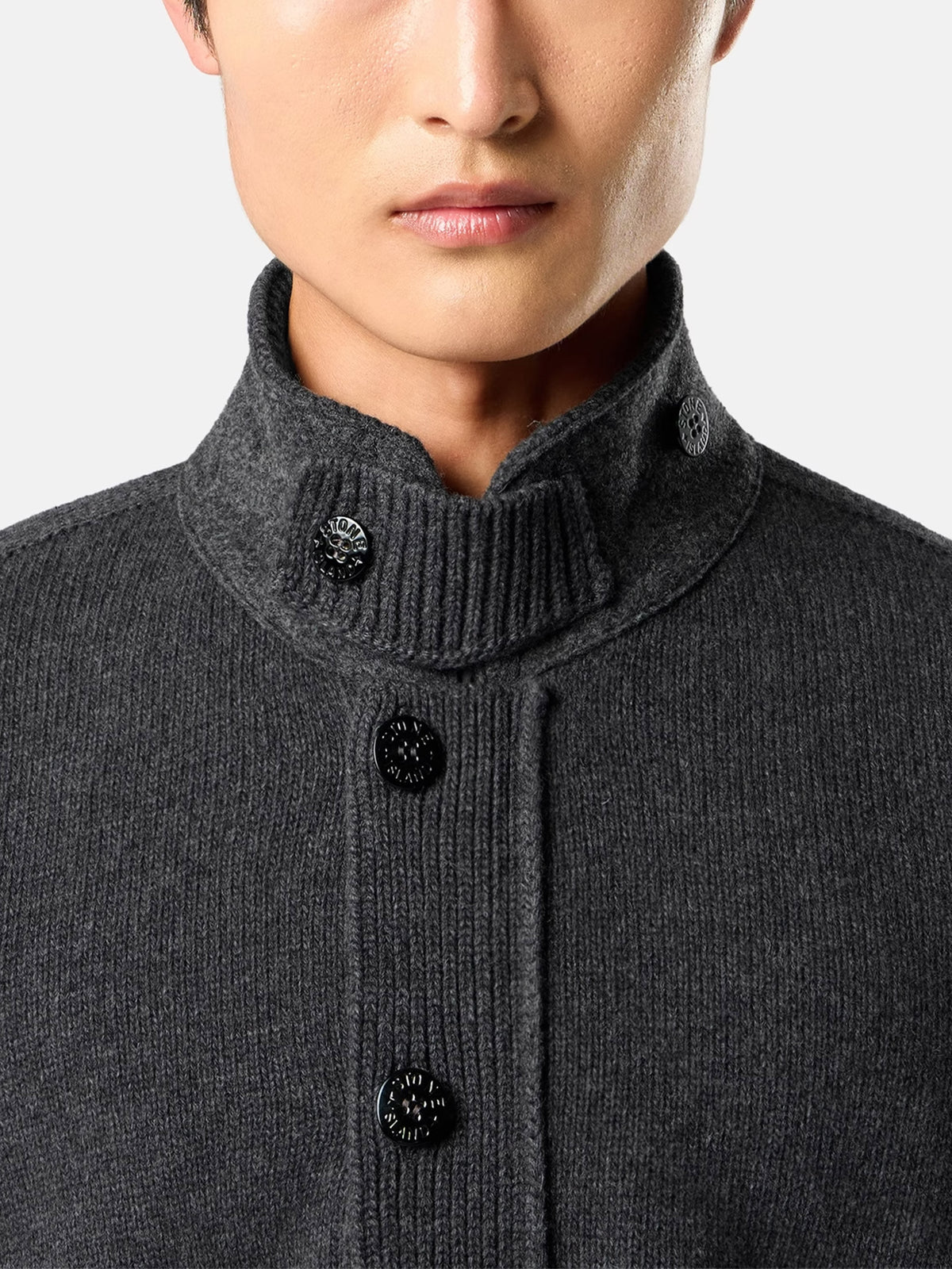 Stone Island – Strickjacke mit Reißverschluss für Herren Dunkelgrau - Dark Grey