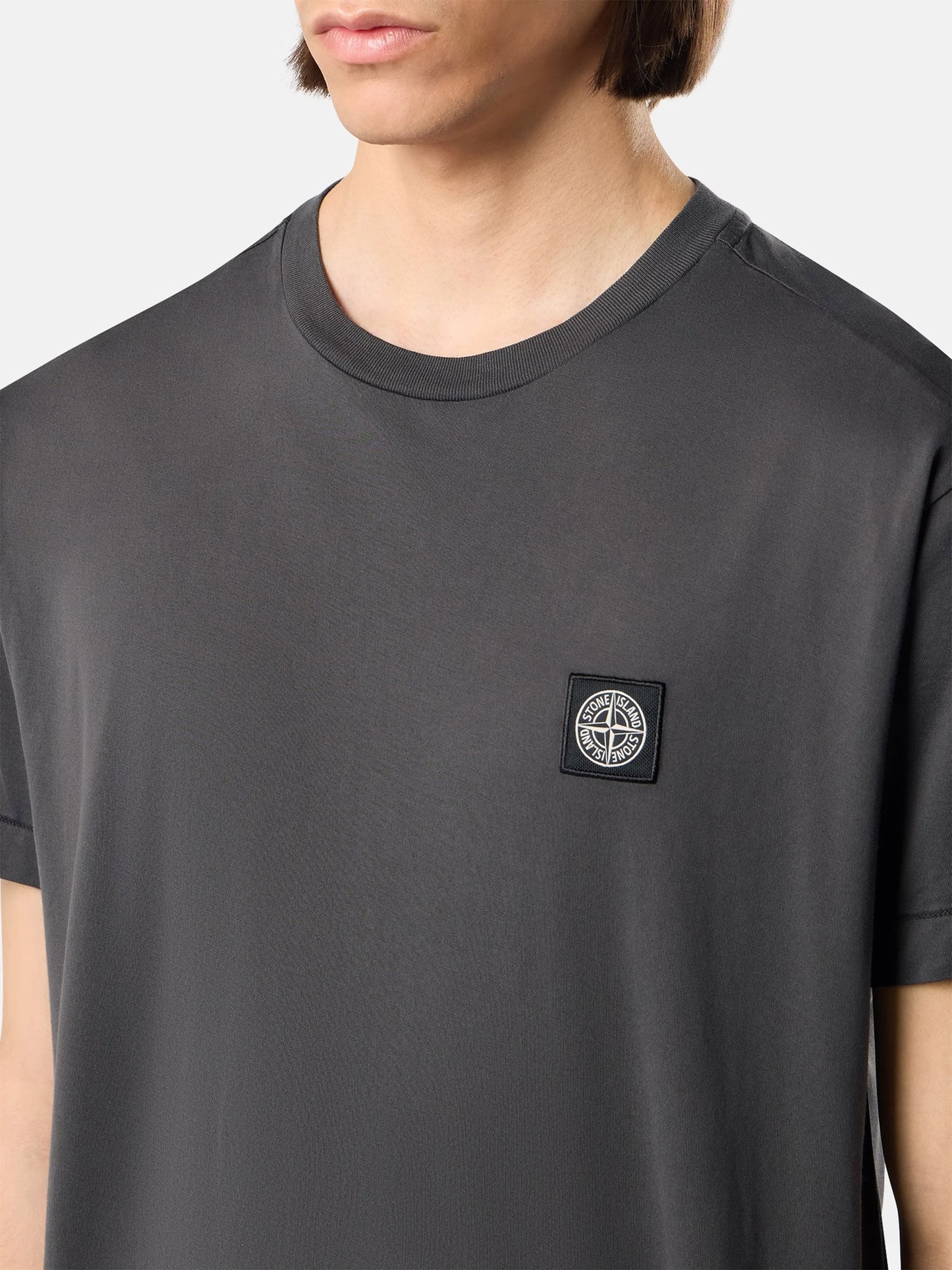 STONE ISLAND - Basic-T-Shirt mit Kompass-Patch für Herren