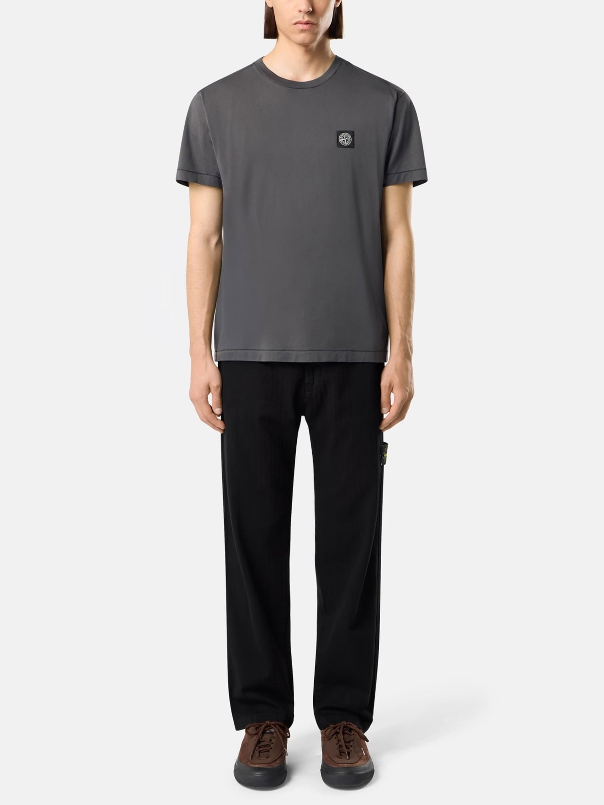 STONE ISLAND - Basic-T-Shirt mit Kompass-Patch für Herren