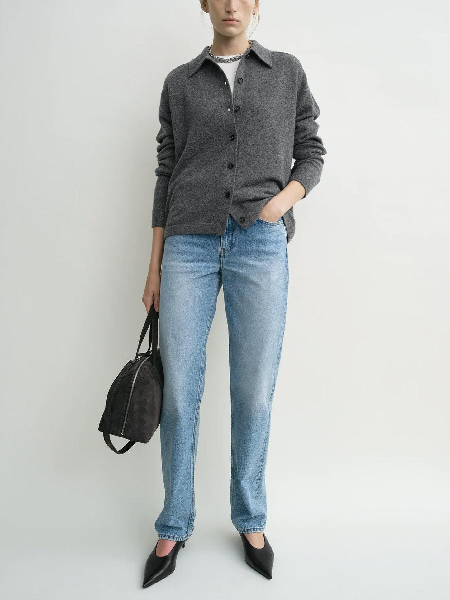 TOTEME - Cardigan aus Kaschmir für Damen Dunkelgrau - Dark Grey