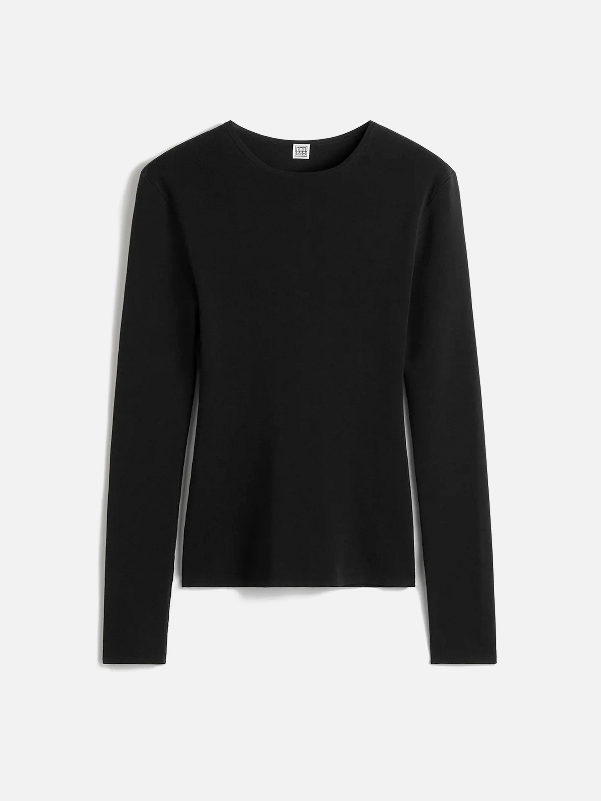 TOTEME - Longsleeve-Top aus Baumwoll-Crêpe für Damen Schwarz - Black