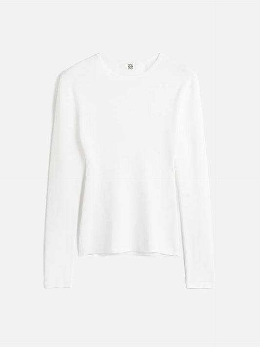 TOTEME - Longsleeve-Top aus Baumwoll-Crêpe für Damen Weiß - White
