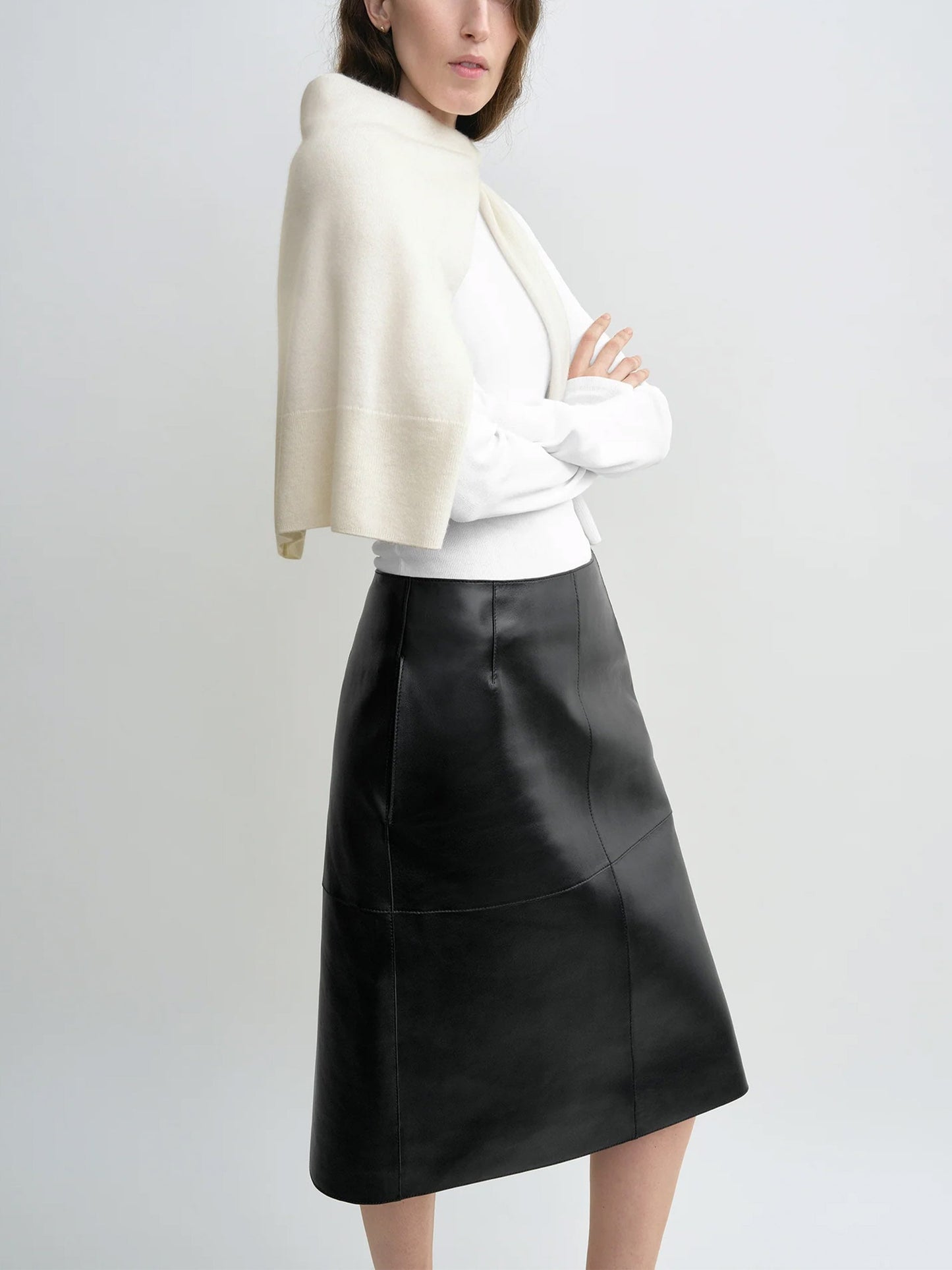 TOTEME - Longsleeve-Top aus Baumwoll-Crêpe für Damen Weiß - White