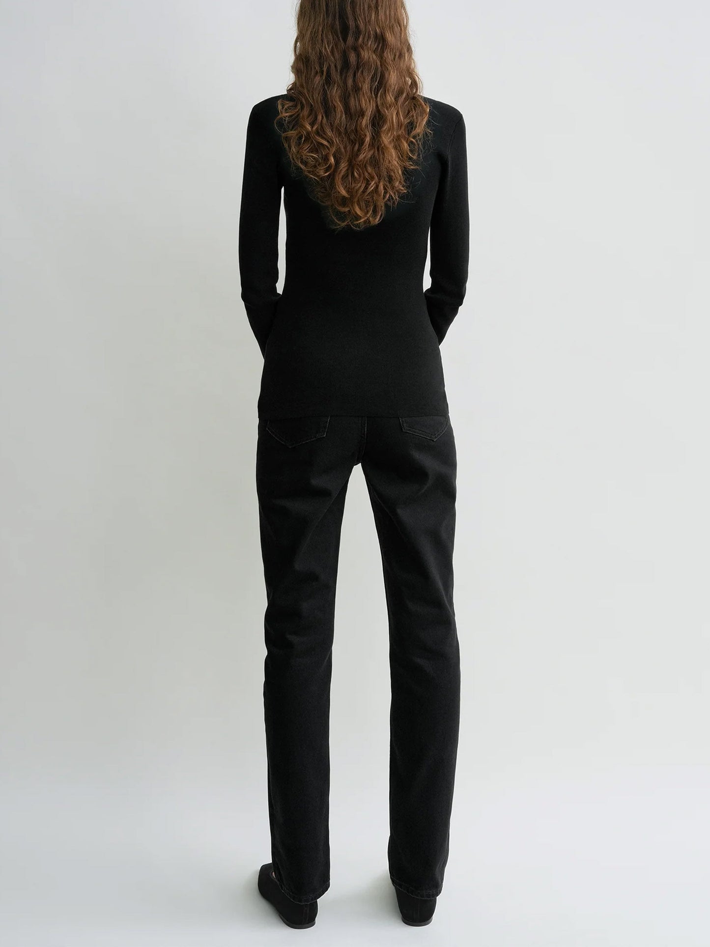 TOTEME - Longsleeve-Top aus Baumwoll-Crêpe für Damen Schwarz - Black