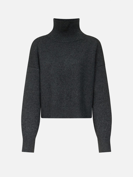 Loulou De Saison – Rollkragenpullover Jonah aus Kaschmir für Damen Dunkelgrau - Dark Grey