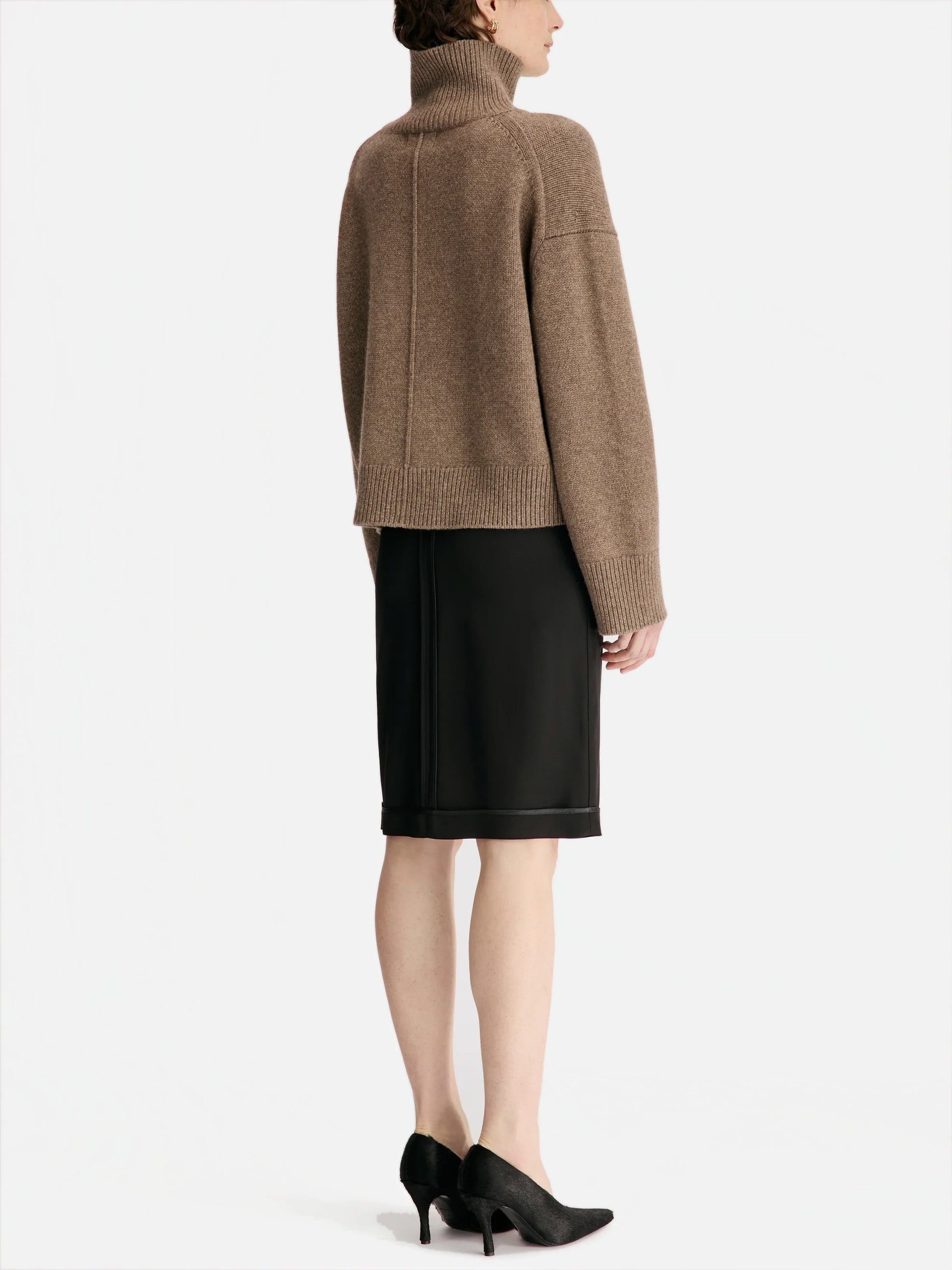 Loulou De Saison – Rollkragenpullover Jonah aus Kaschmir für Damen Braun Melange - Brown Melange