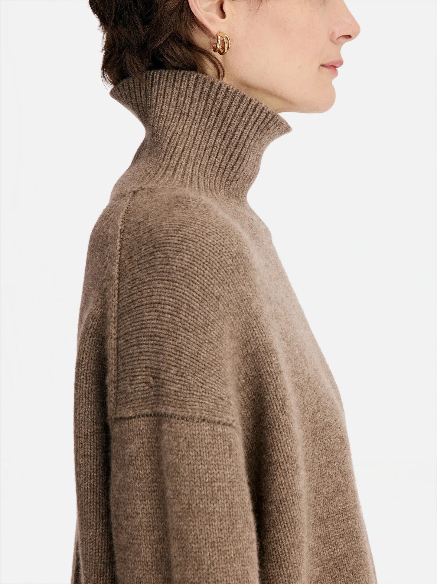 Loulou De Saison – Rollkragenpullover Jonah aus Kaschmir für Damen Braun Melange - Brown Melange