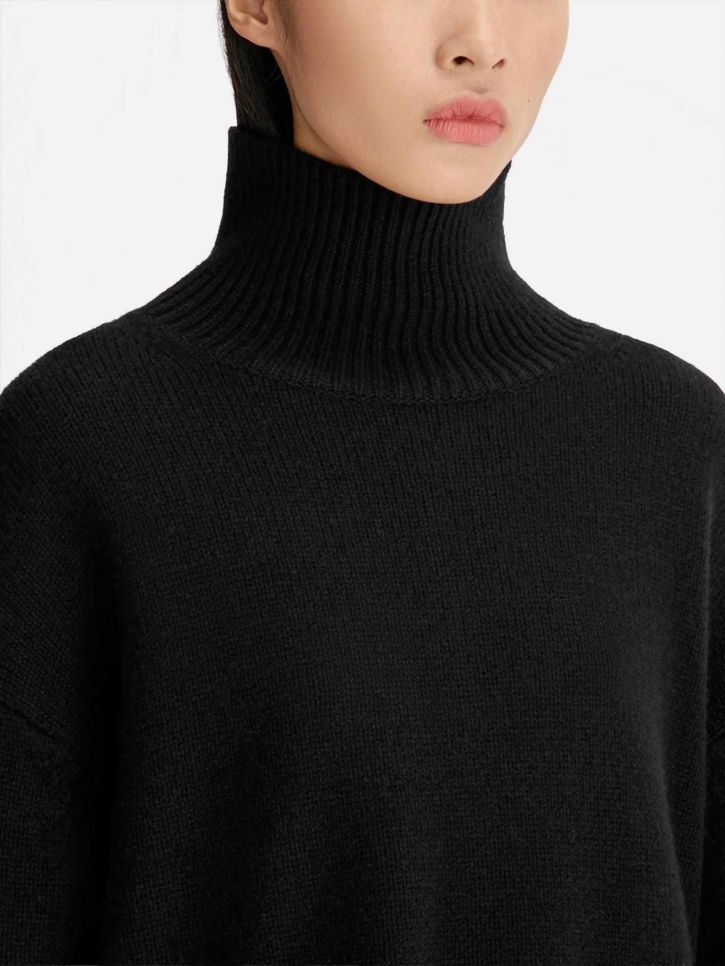 Loulou De Saison – Rollkragenpullover Jonah aus Kaschmir für Damen Schwarz - Black
