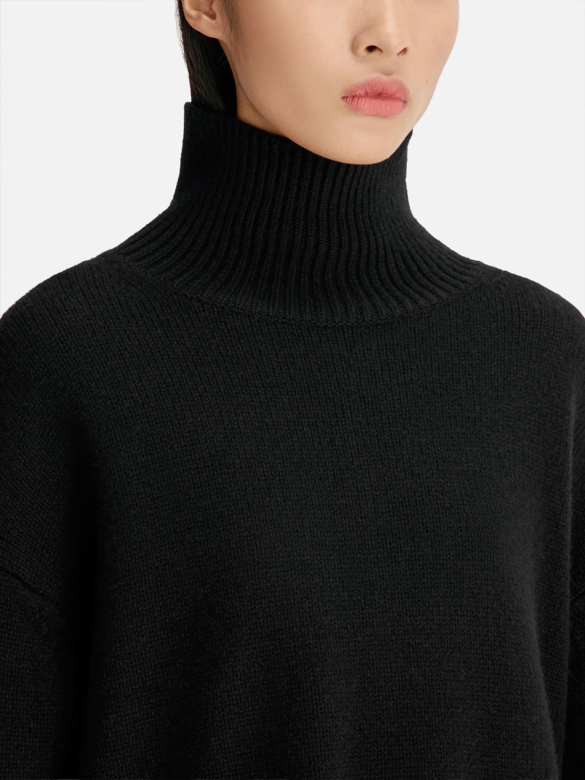 Loulou De Saison – Rollkragenpullover Jonah aus Kaschmir für Damen Schwarz - Black