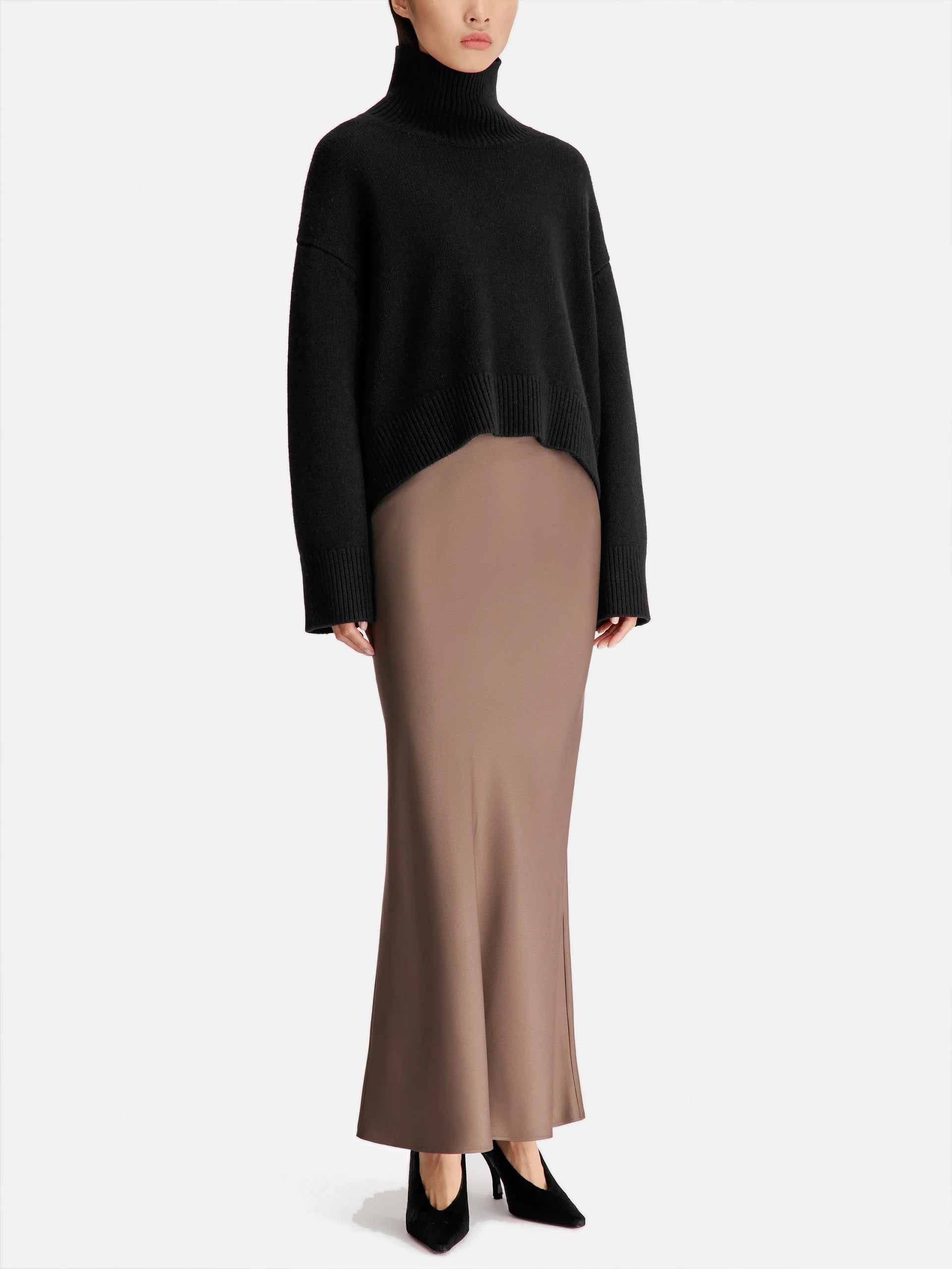 Loulou De Saison – Rollkragenpullover Jonah aus Kaschmir für Damen Schwarz - Black
