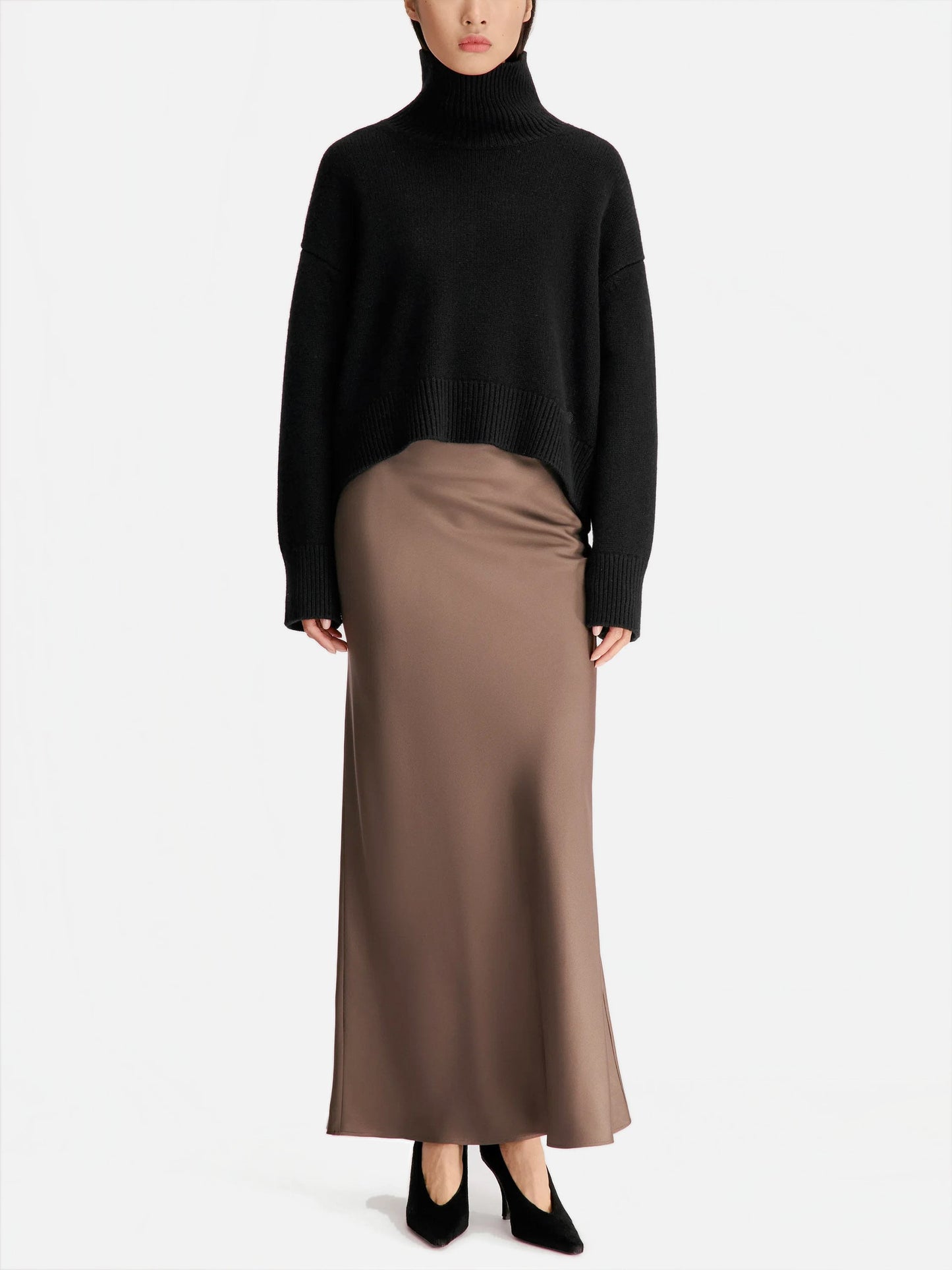 Loulou De Saison – Rollkragenpullover Jonah aus Kaschmir für Damen Schwarz - Black