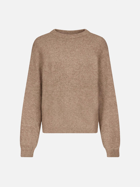 Loulou De Saison – Pullover Tristan aus Yak-Wollmix für Damen Beige Melange