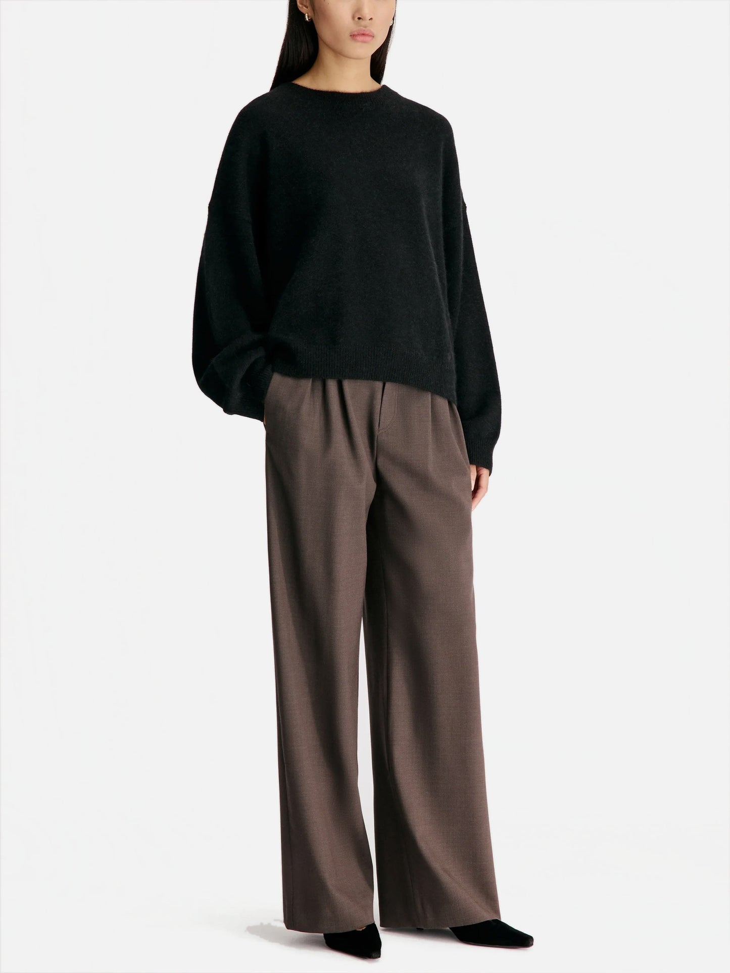 Loulou De Saison – Pullover Tristan aus Yak-Wollmix für Damen Schwarz - Black