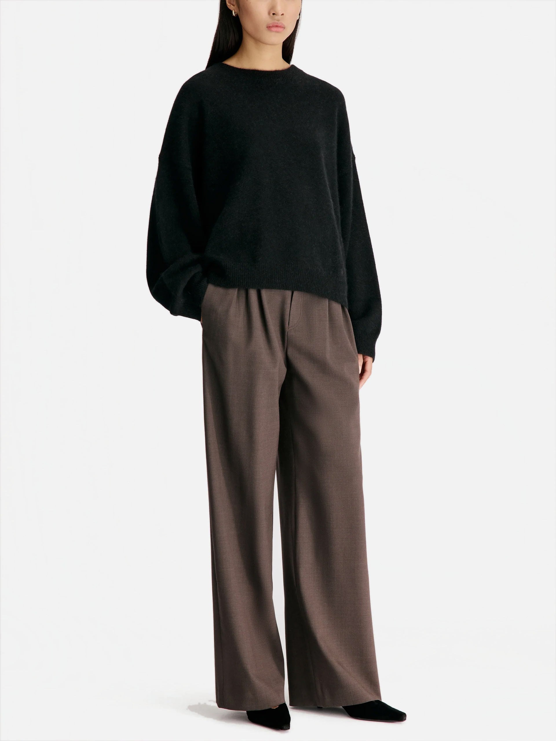 Loulou De Saison – Pullover Tristan aus Yak-Wollmix für Damen Schwarz - Black
