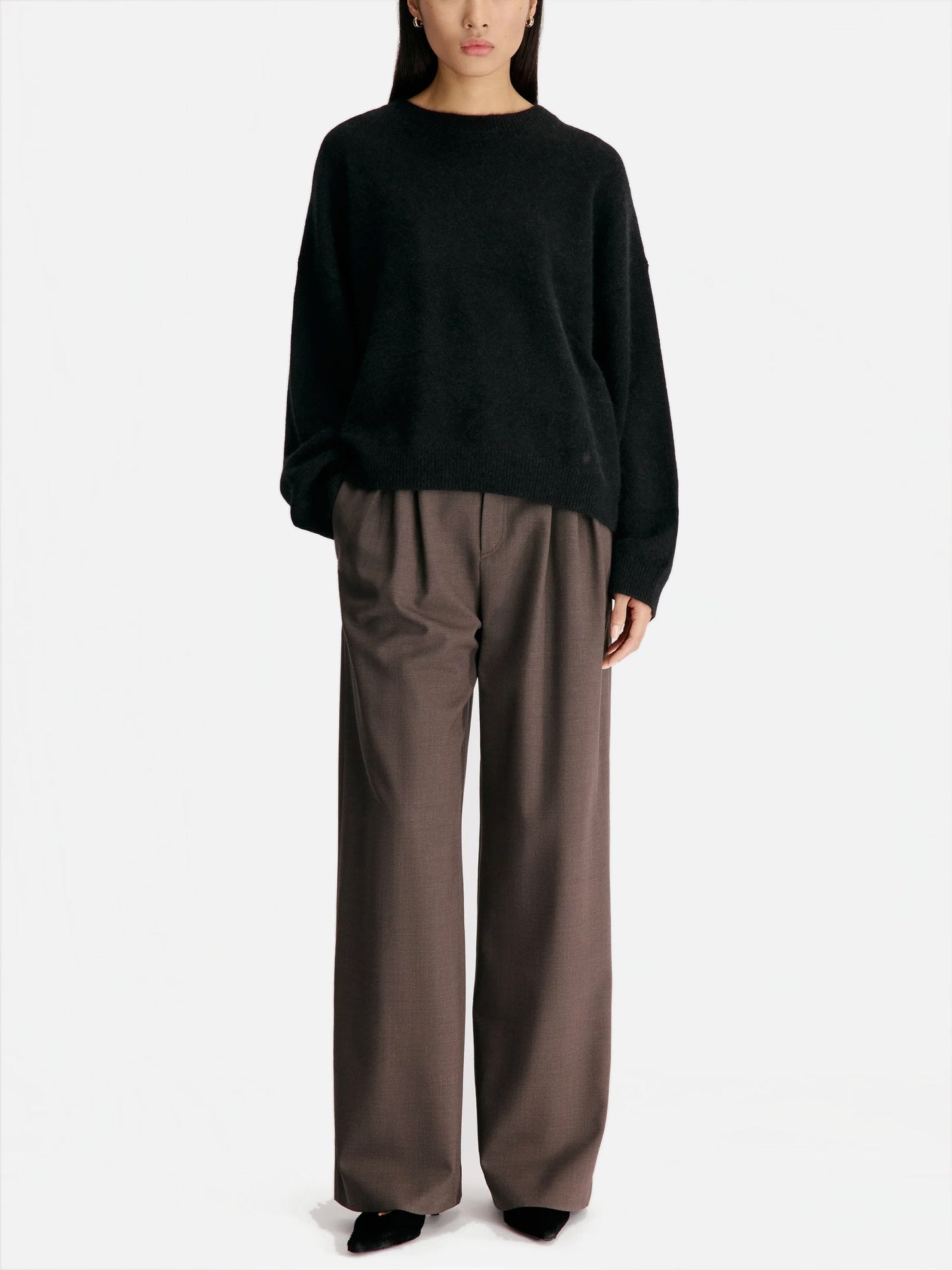 Loulou De Saison – Pullover Tristan aus Yak-Wollmix für Damen Schwarz - Black