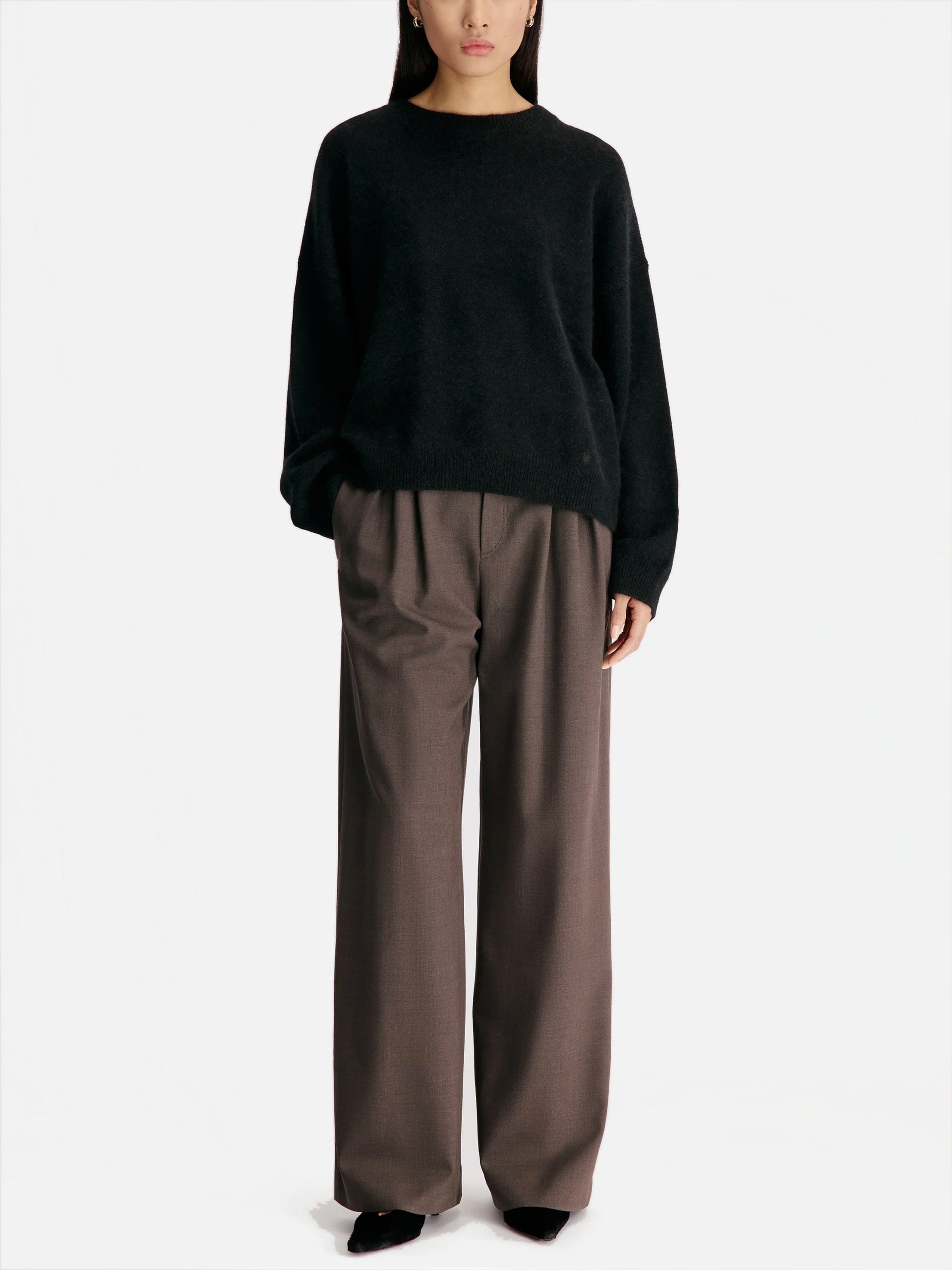 Loulou De Saison – Pullover Tristan aus Yak-Wollmix für Damen Schwarz - Black