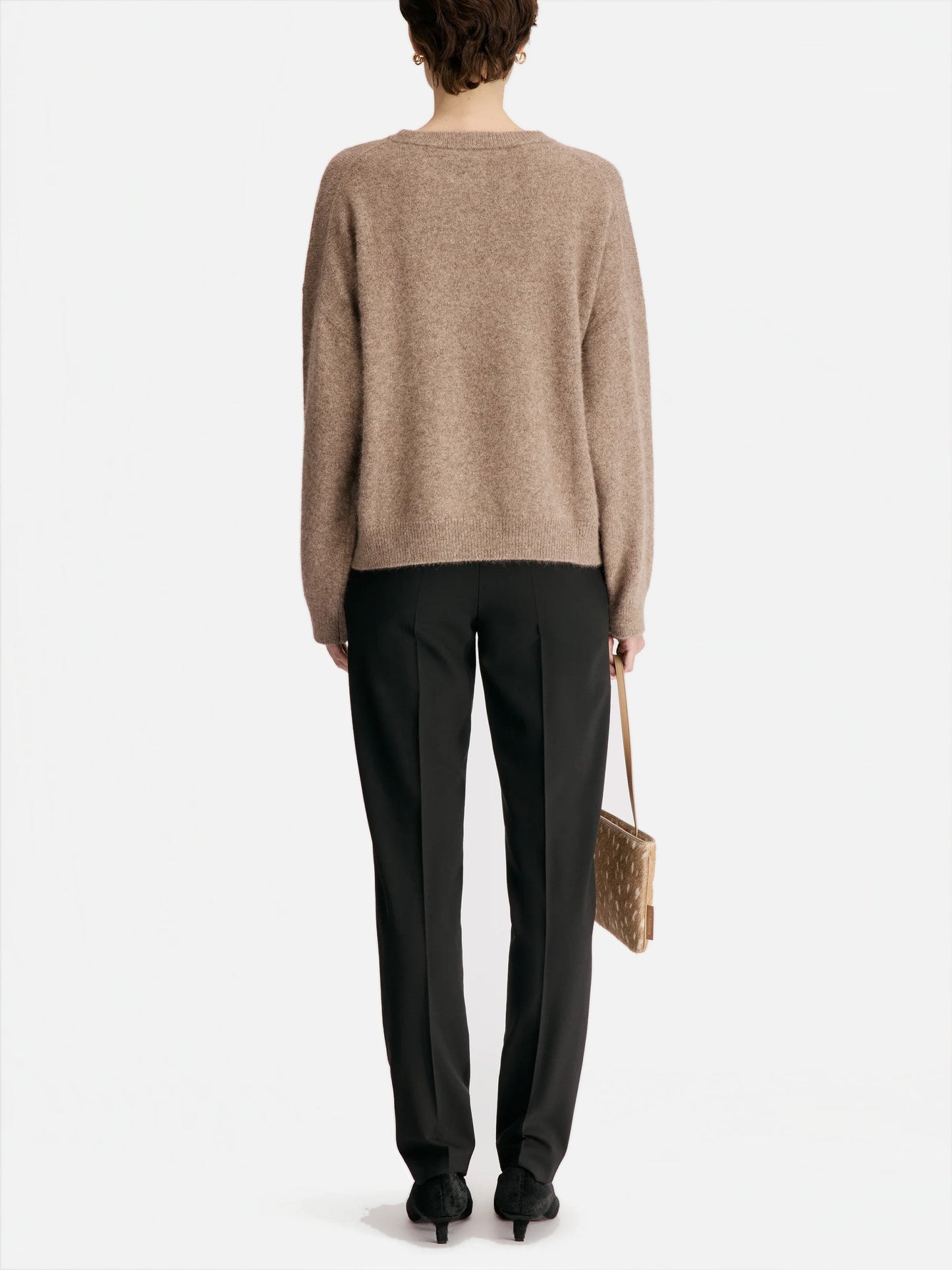 Loulou De Saison – Pullover Tristan aus Yak-Wollmix für Damen Beige Melange