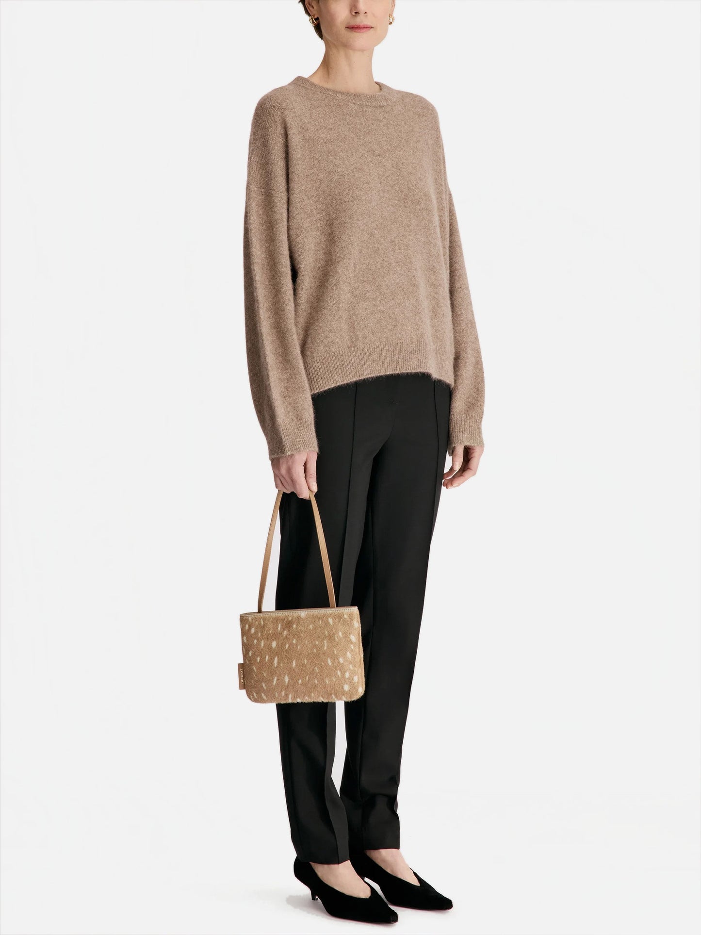 Loulou De Saison – Pullover Tristan aus Yak-Wollmix für Damen Beige Melange
