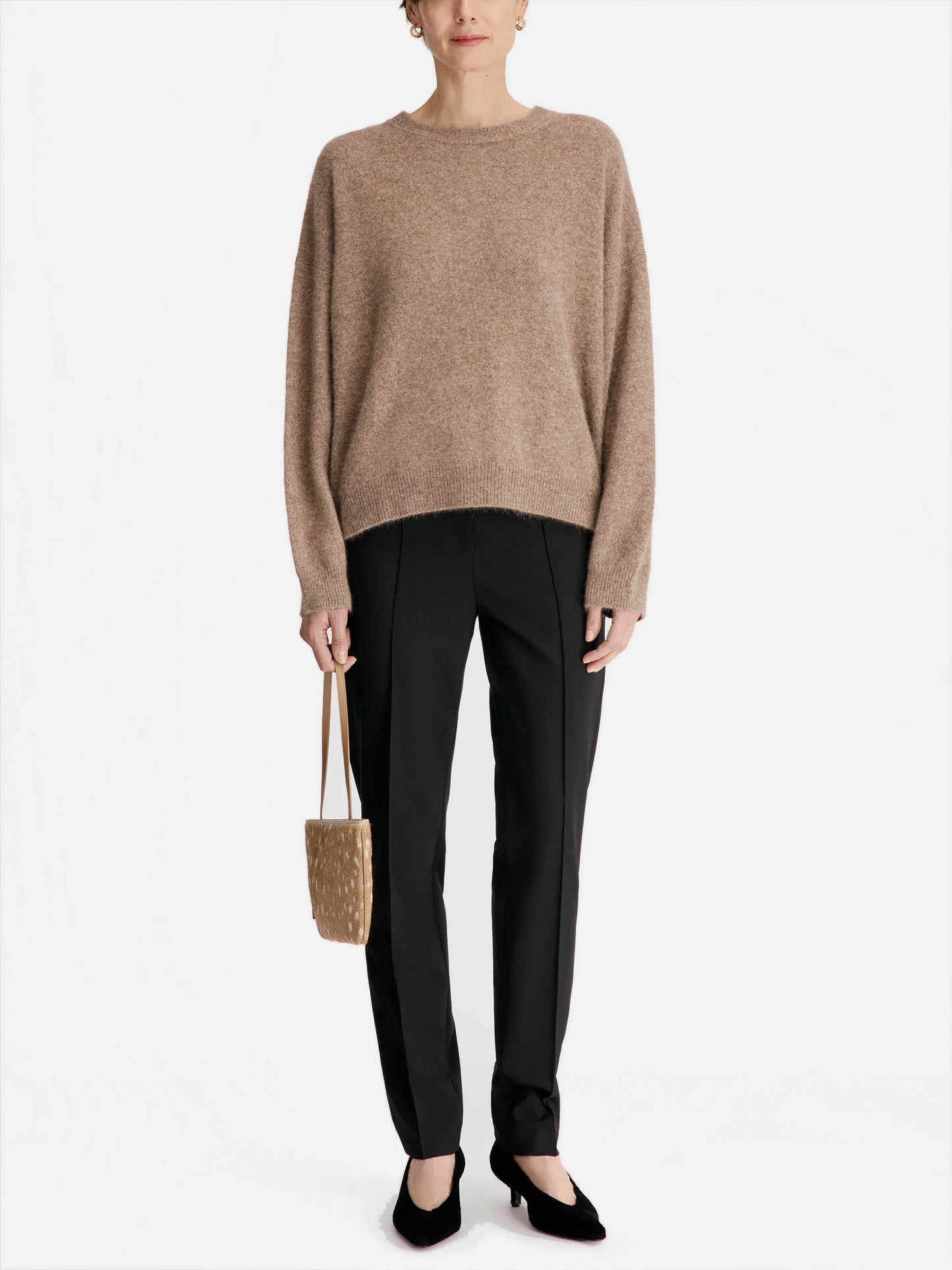 Loulou De Saison – Pullover Tristan aus Yak-Wollmix für Damen Beige Melange