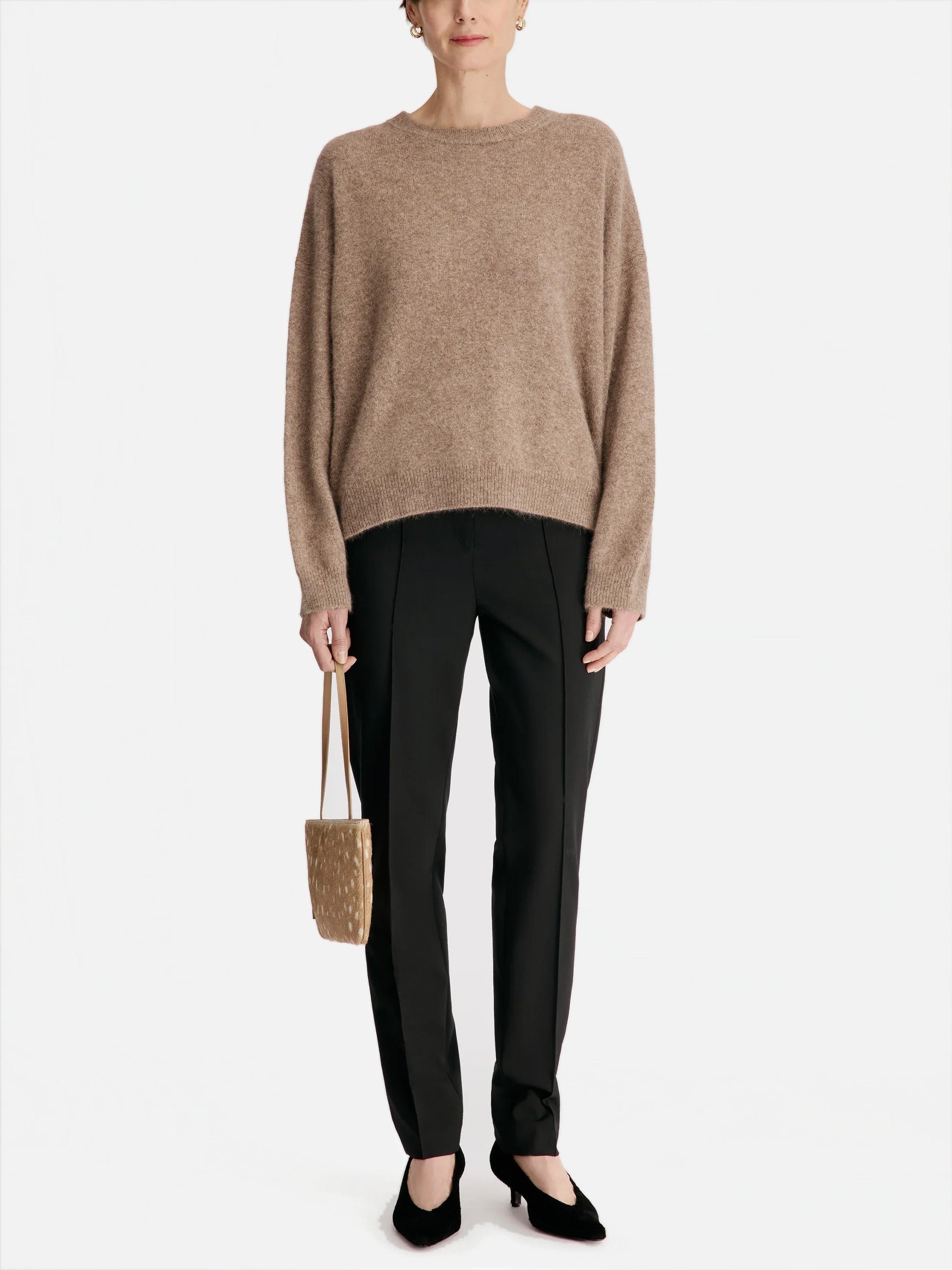 Loulou De Saison – Pullover Tristan aus Yak-Wollmix für Damen Beige Melange