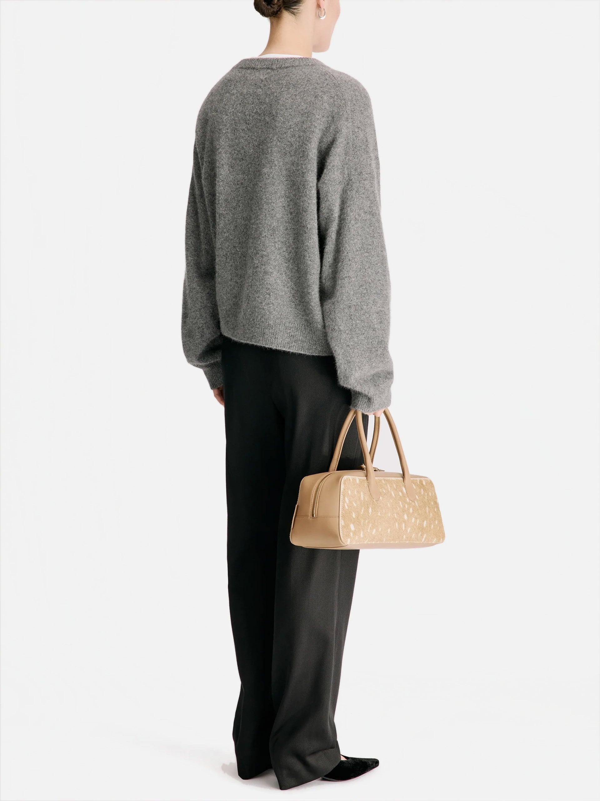 Loulou De Saison – Pullover Tristan aus Yak-Wollmix für Damen Grau Melange - Grey Melange