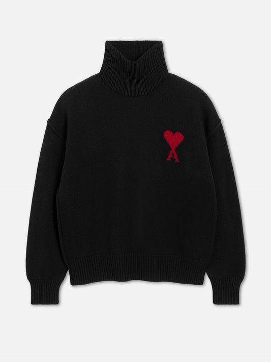 AMI PARIS - Rollkragenpullover Ami De Coeur aus Merinowolle